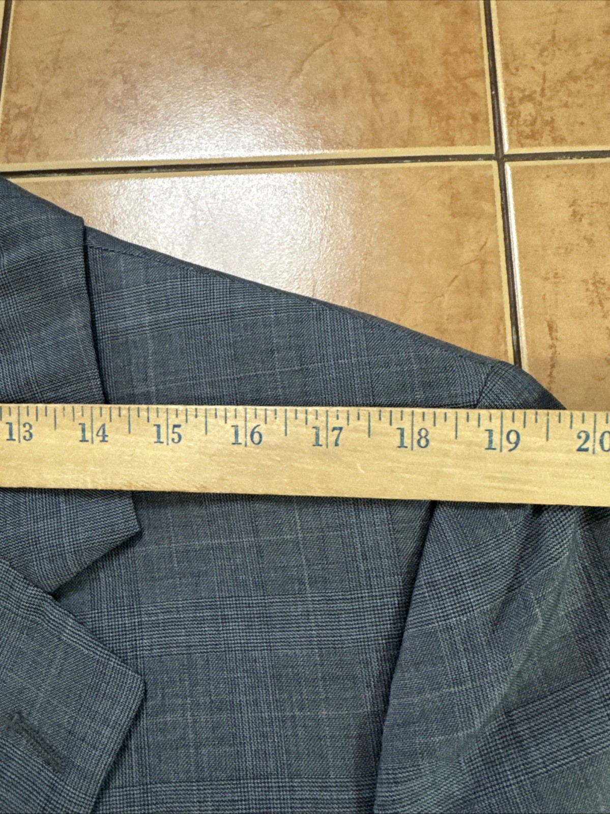 Jack Victor Suit Gray Plaid 44L Pants 38 x 30 Super 110s Wool Pinstripe 2 Piece