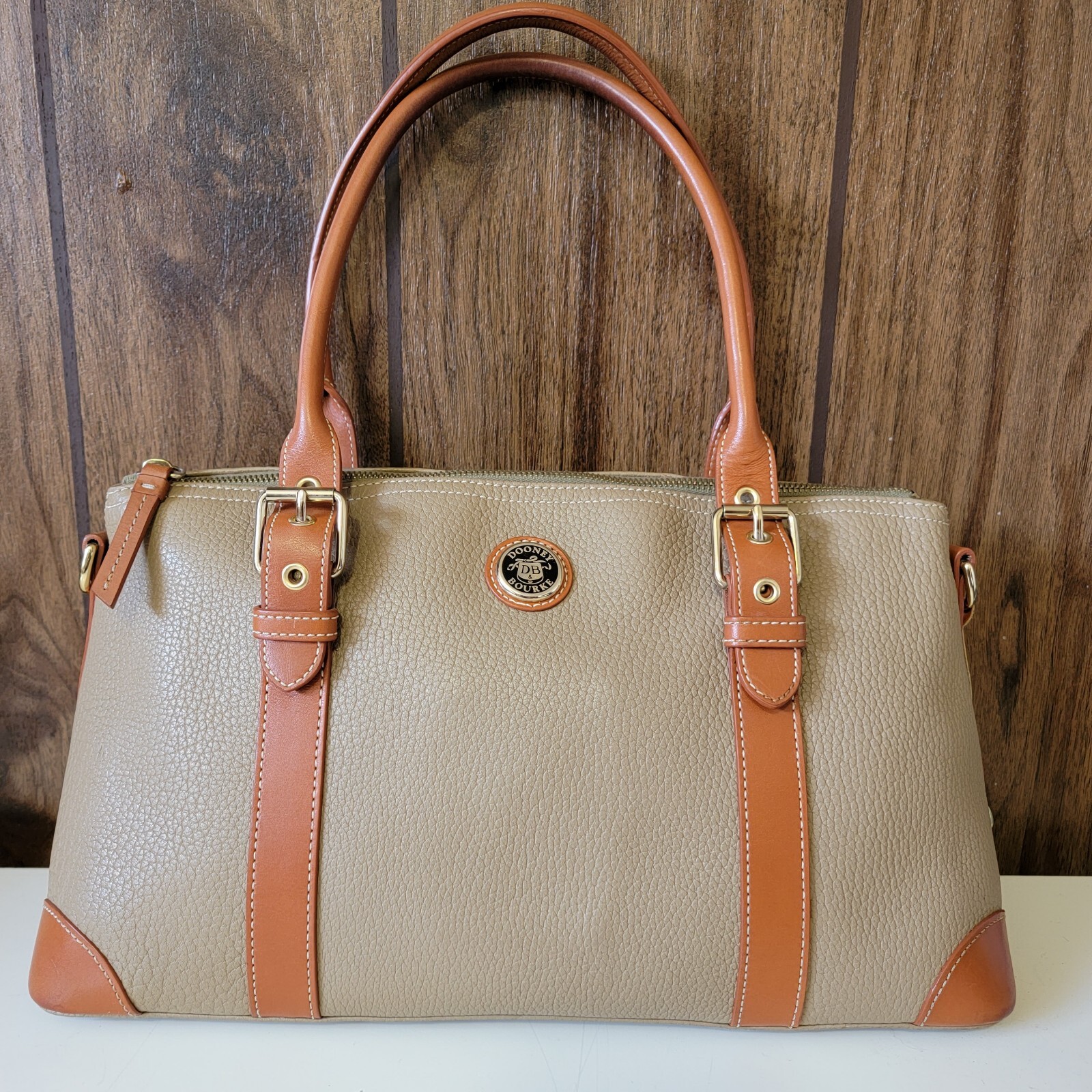Vintage DOONEY & BOURKE All Weather Leather Large Satchel Bag No Removable Strp