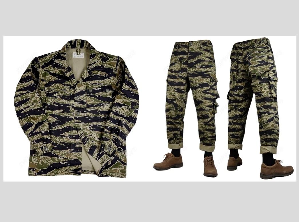 Vietnam War US Army Jacket Trousers Tiger Stripe Camo Combat Uniforms Top Pants