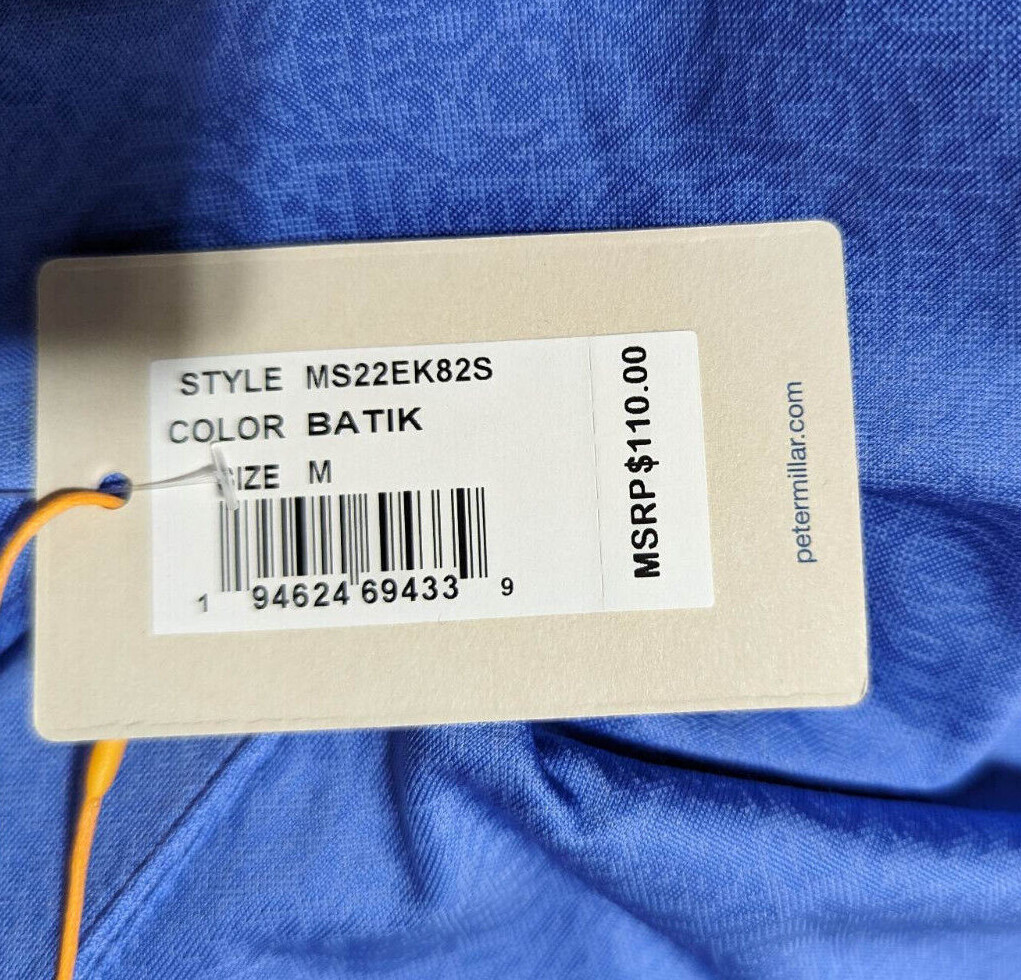Peter Millar Calaveras Performance Jacquard Polo Size M Medium Blue Batik