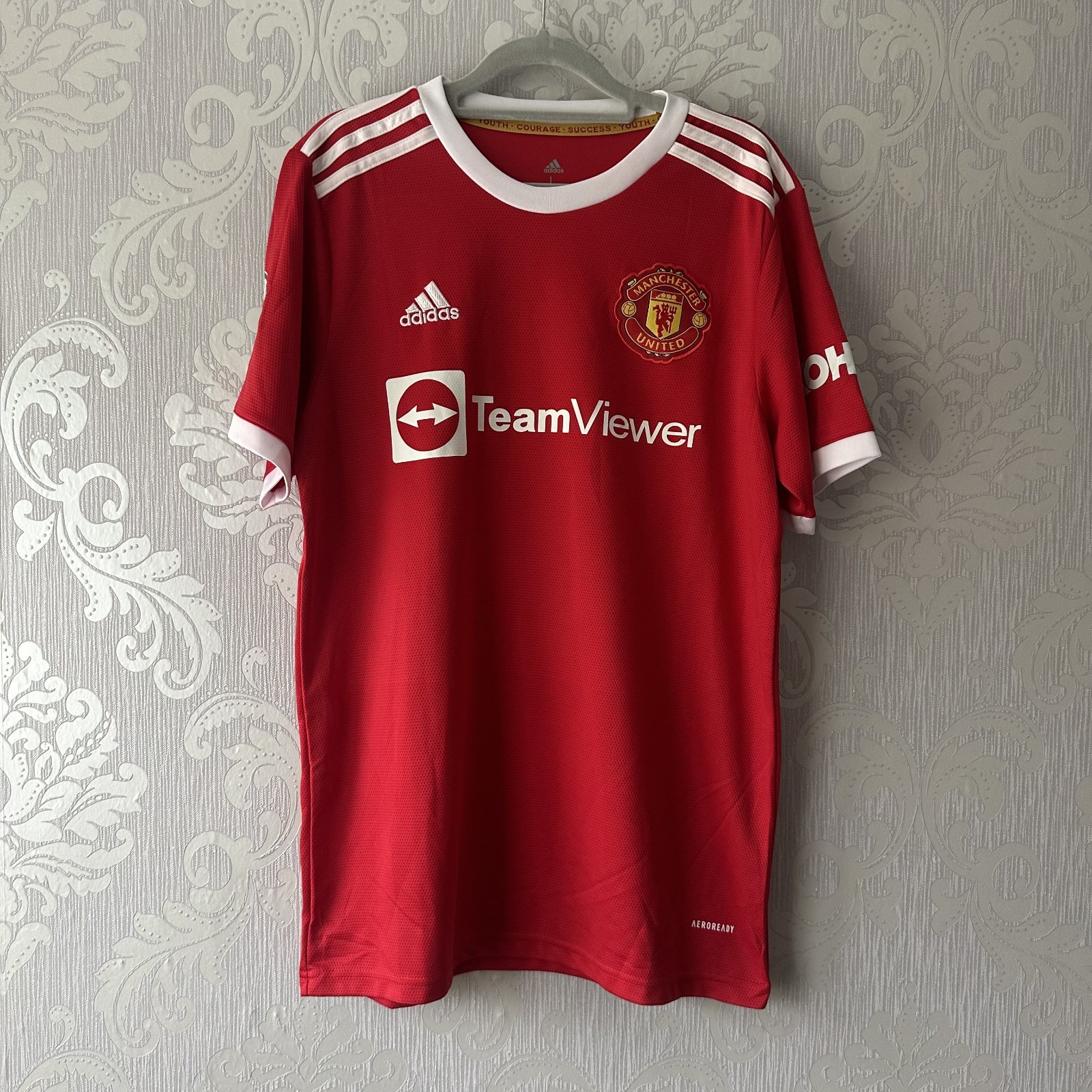 AUTHENTIC Manchester United 21/22 Football Shirt Jersey Ronaldo Large Adidas