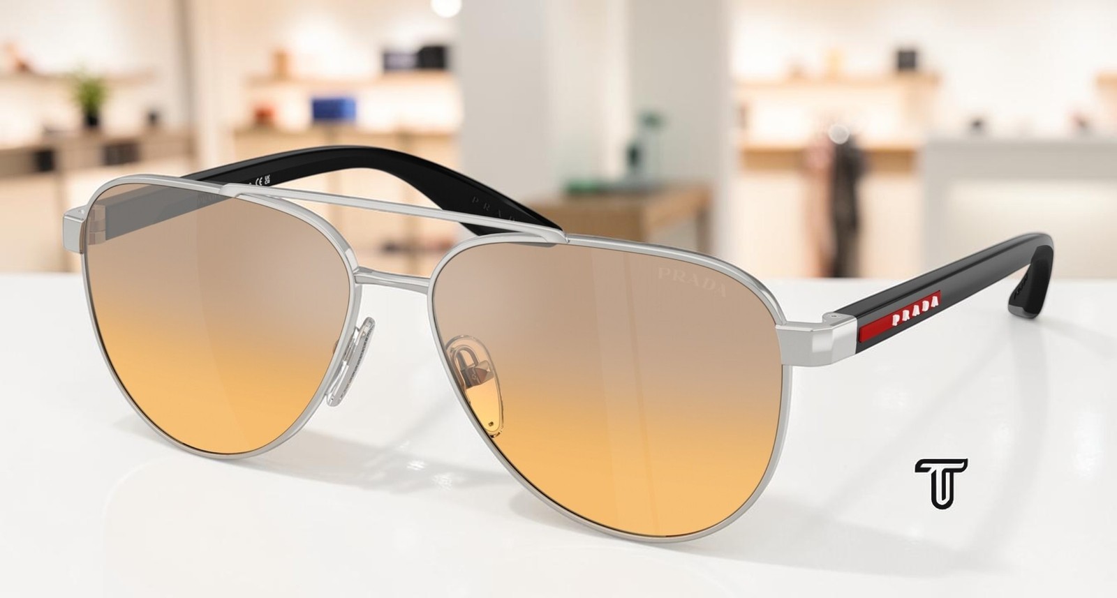 PRADA LINEA ROSSA PS A52S 1BC40Z Silver Gradient Grey 58 mm Men’s Sunglasses