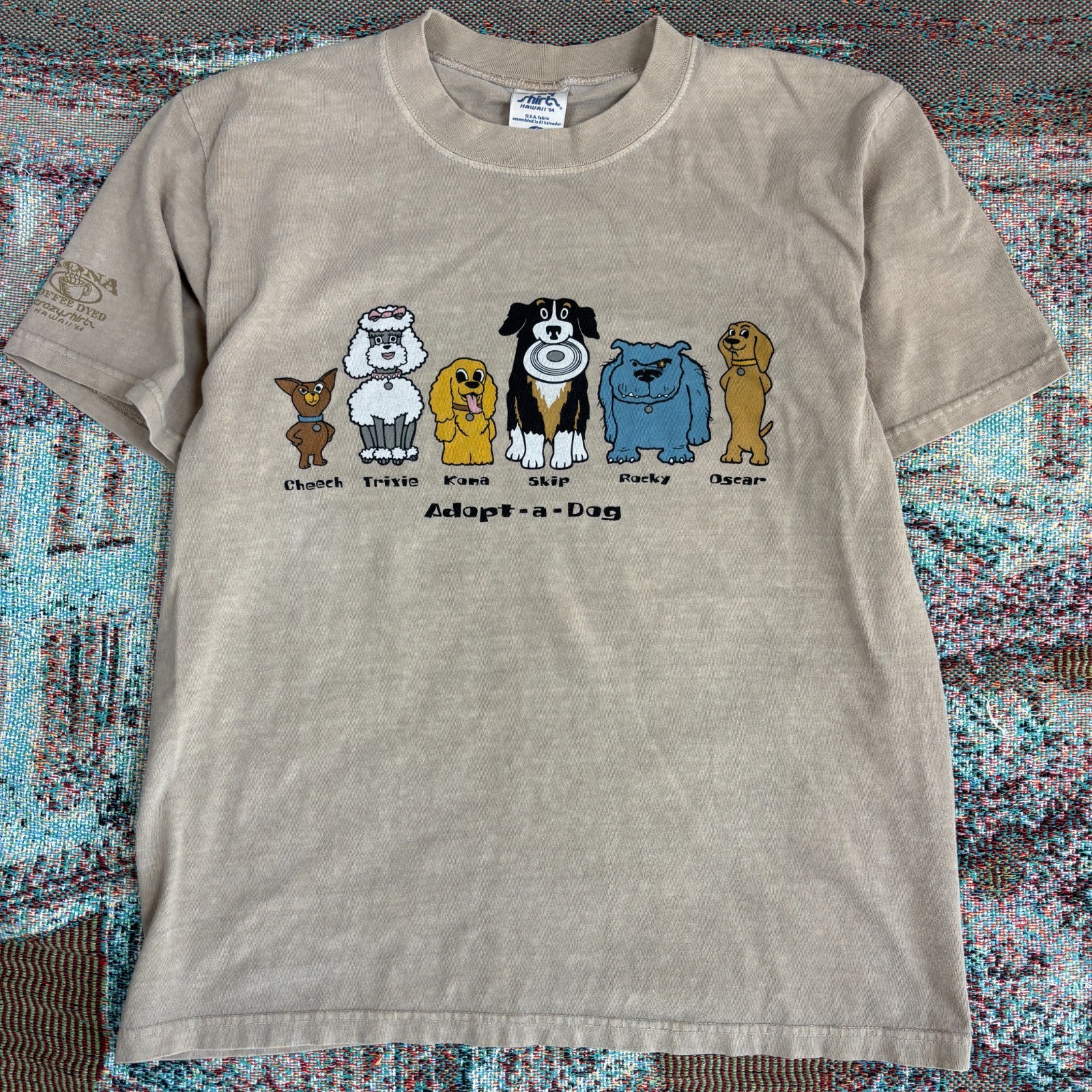 Crazy Shirts Hawaii ADOPT A DOG Animal Rescue T-Shirt Mens Small Double Sided