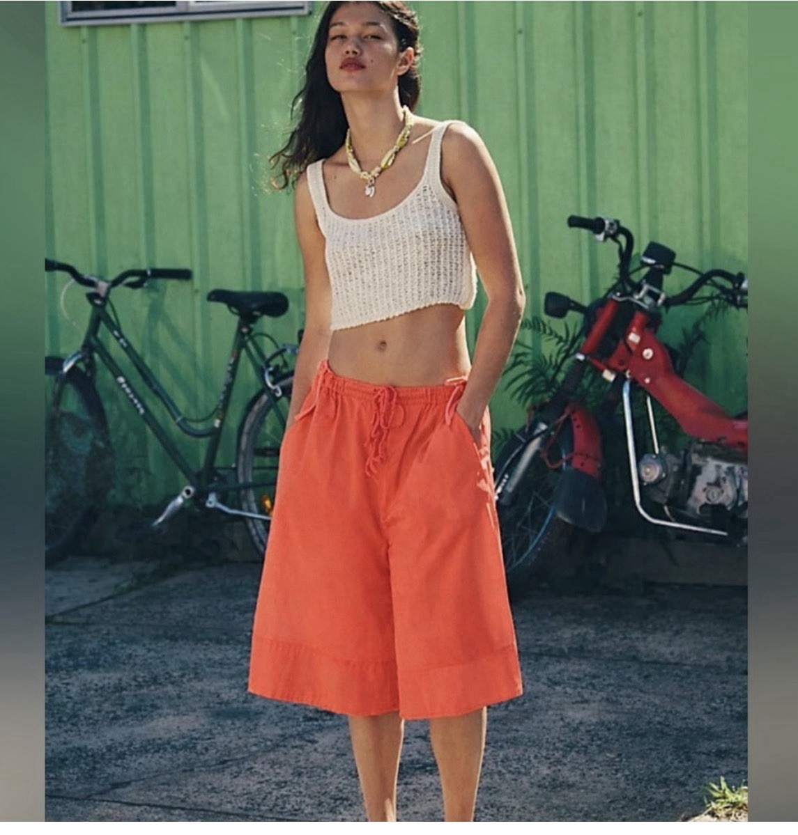 Free People / Free-est Menorca Slouchy Capris Orange Small New* BO1487-88