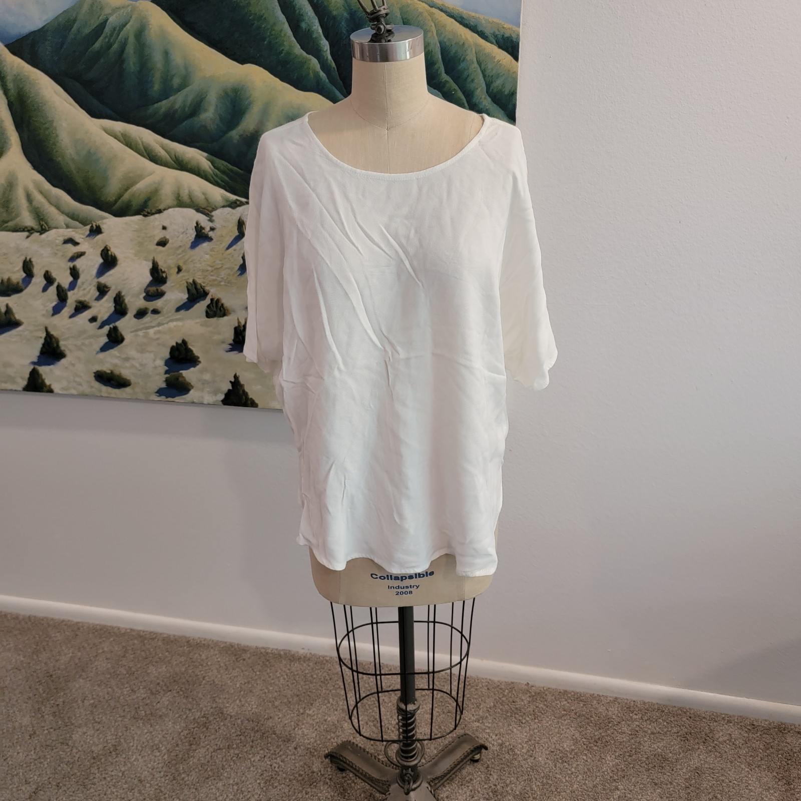 Dairi Women’s Boho Top Short Sleeve Tunic Lagenlook White O/S Lagenlook Moroccan