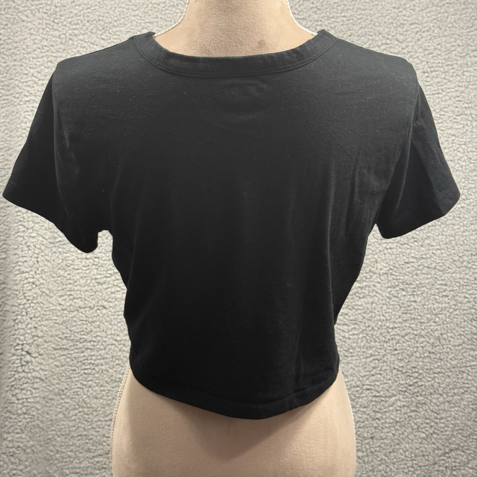 Wild Fable Fitted Cropped Black Top Womens Juniors Size XL Whimsigoth Witch Dark