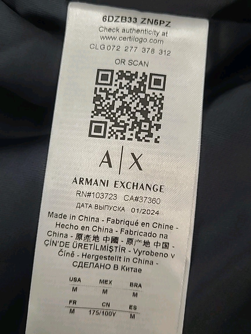 NEW Armani Exchange Blouson Jacket-Navy Mens Size Medium US