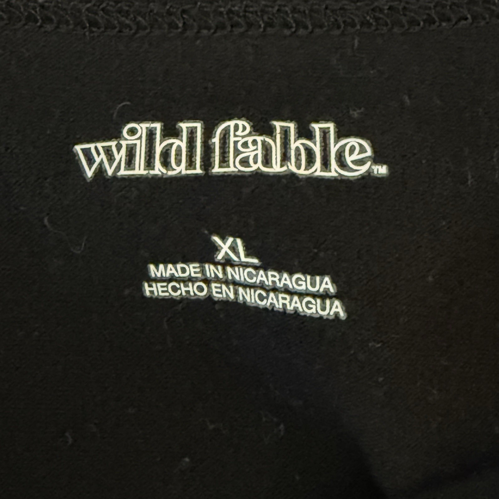 Wild Fable Fitted Cropped Black Top Womens Juniors Size XL Whimsigoth Witch Dark