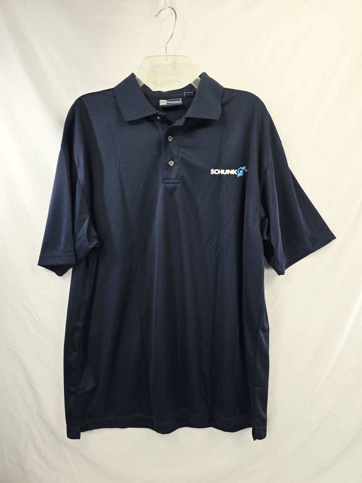 Blue Generation Button Up Shirt Men’s Short Sleeve Navy Shirt Schunk Size XL