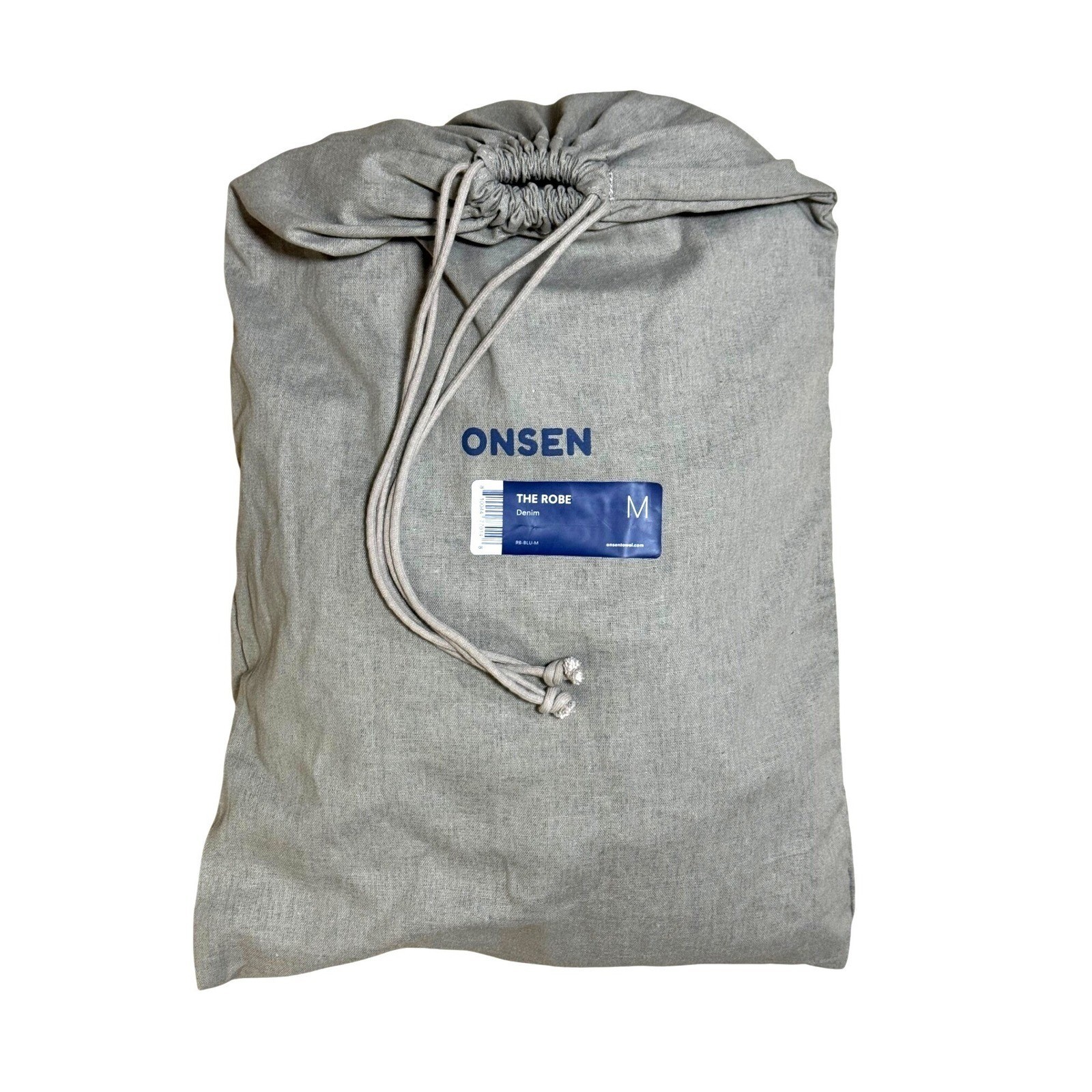 Onsen Supima Waffle Bath Robe Denim Size Medium New
