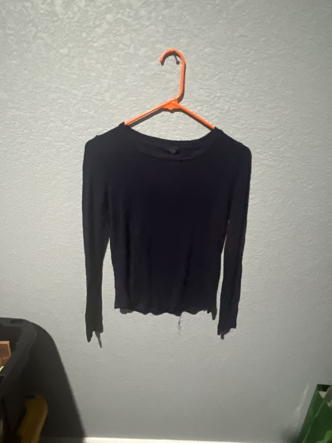 Forever 21 Long Sleeve Ribbed Knit Top Black Size S