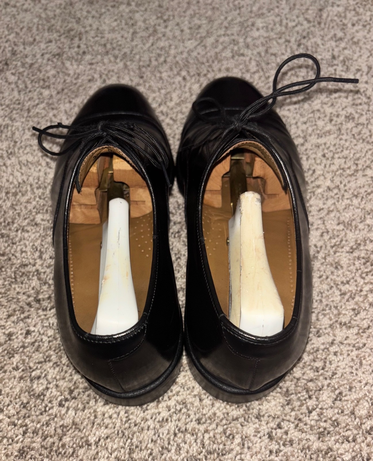 Johnston & Murphy Melton Black Leather Cap Toe Oxford 8.5 22-2981