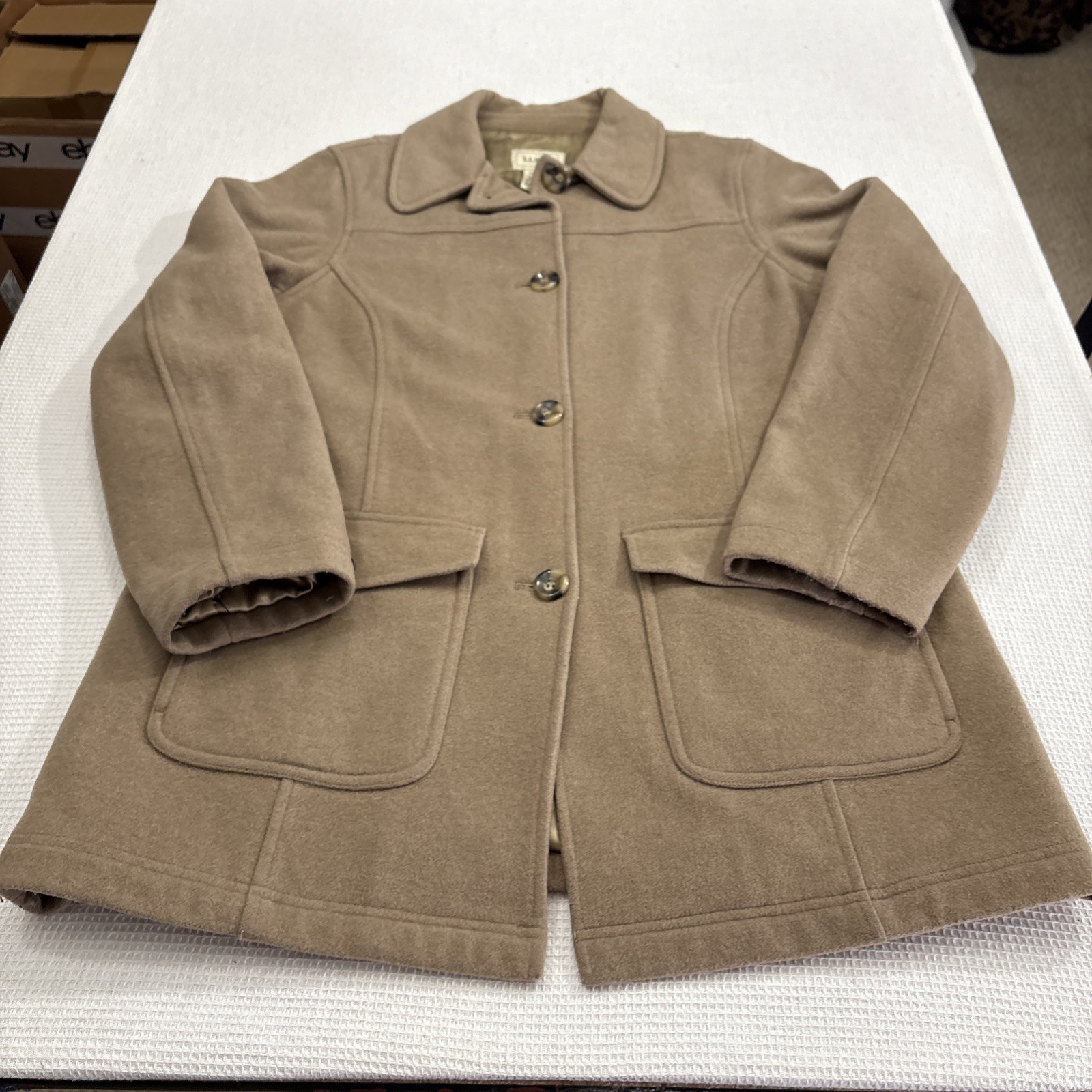 LL Bean Wool Peacoat Jacket Womens L Classic American Old Money Timeless Outdoor