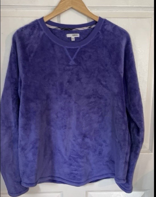 Sonoma Women’s XL Purple Plush Fleece Crew Neck Pullover Sweater