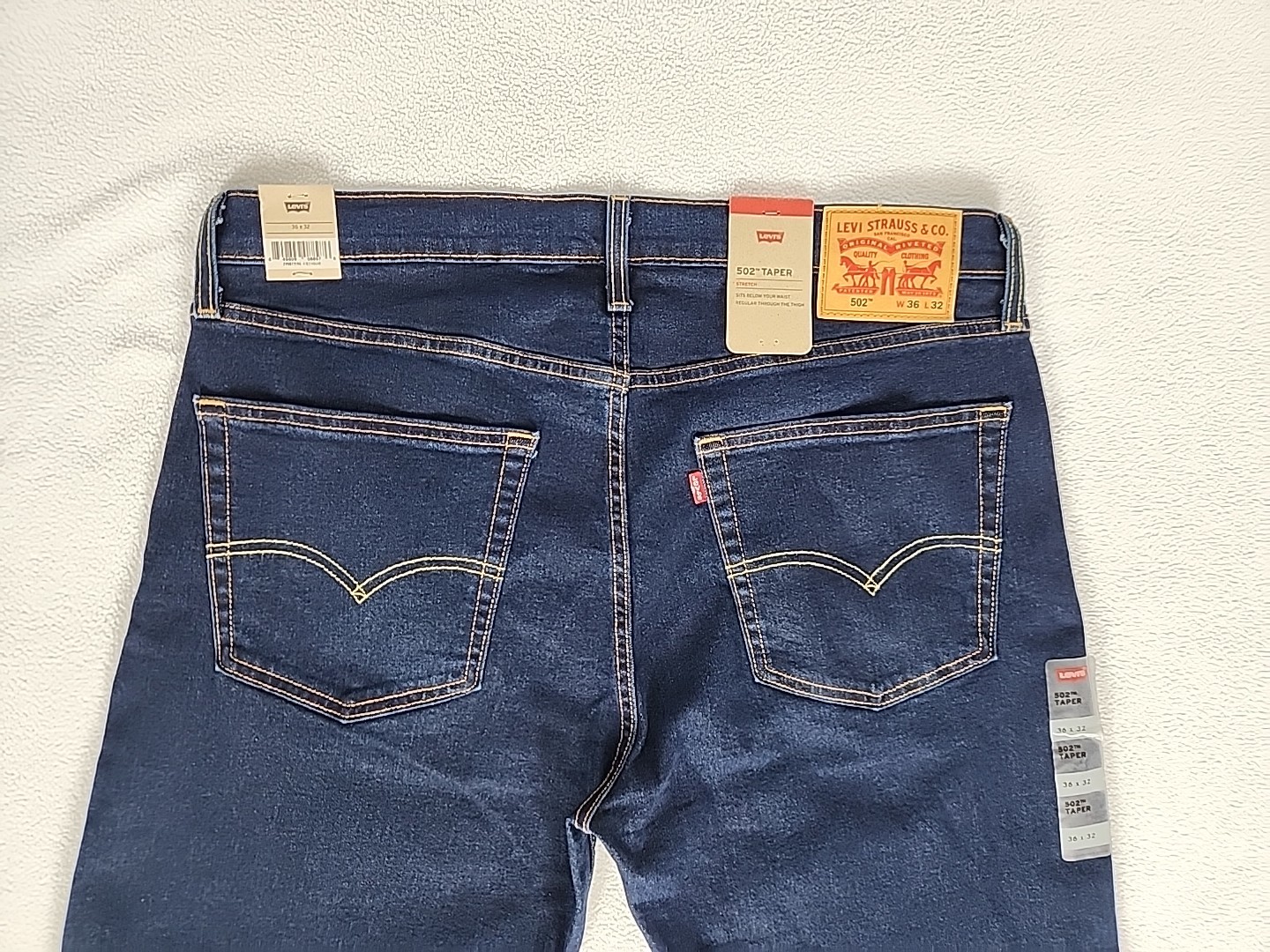 Levi’s 502 Regular Fit Zip Fly Tapered Leg Denim Jeans 36X32 Men’s Dark Blue