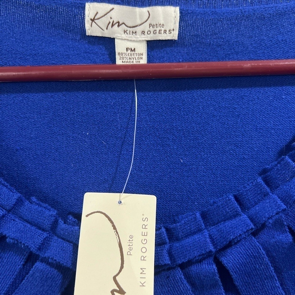 Kim Rogers Petite Blue Button-Up Cardigan Sweater PM