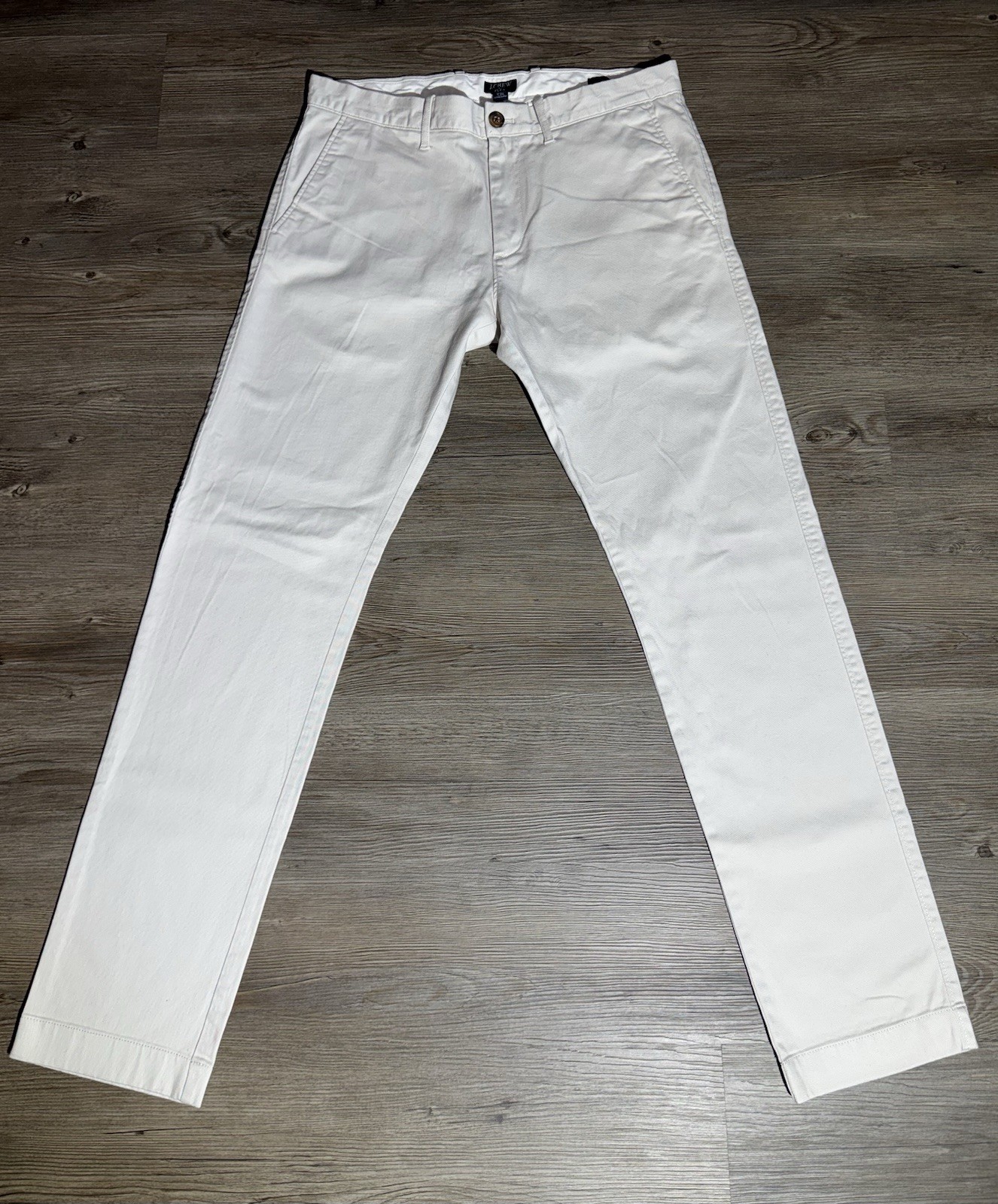J.Crew Flex Slim Chino Pants Men’s 31×32 Ivory Khaki Stretch Casual Flat Front