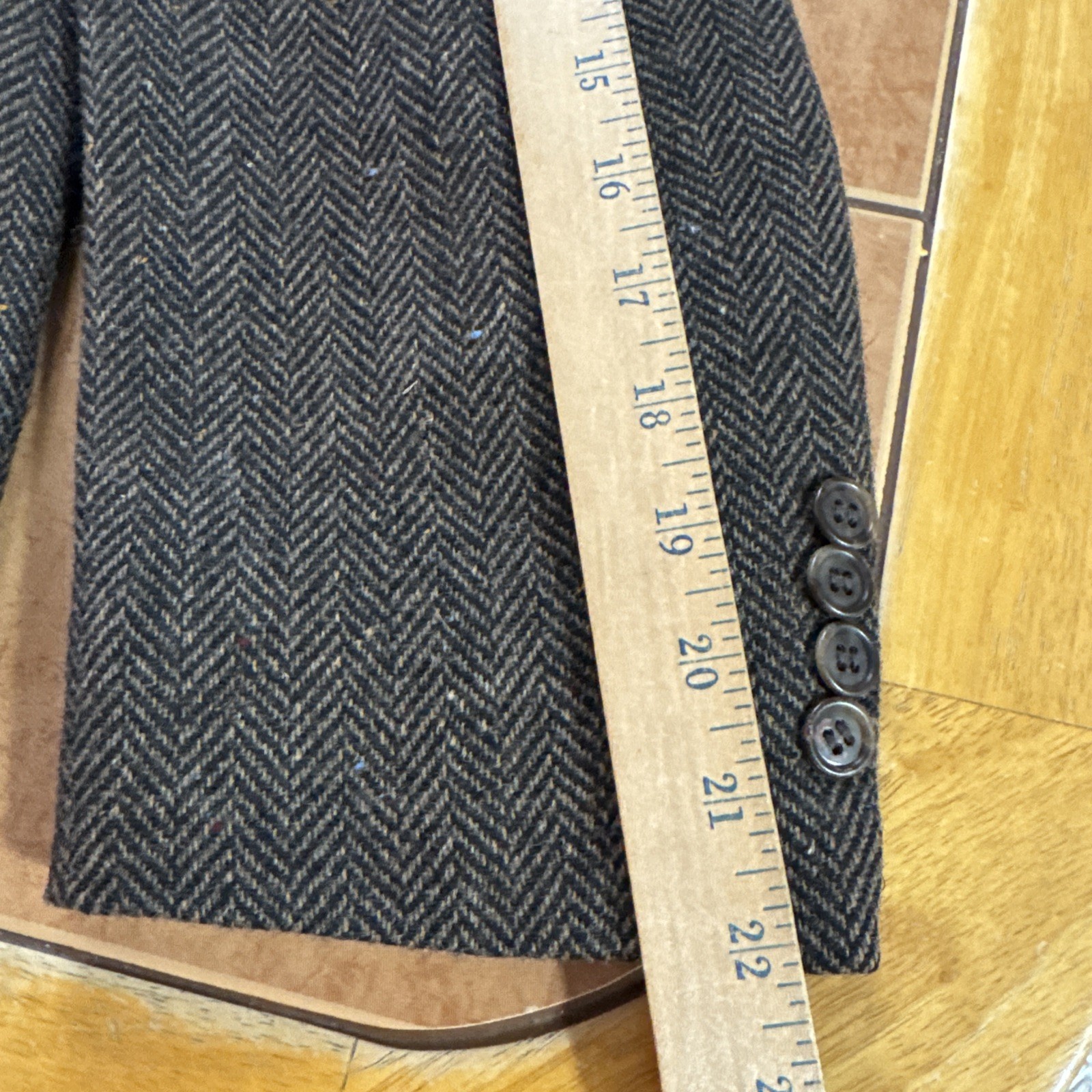 Towncraft Brown Herringbone Donegal Tweed Lambs Wool Sport Coat Sz 41R Jacket