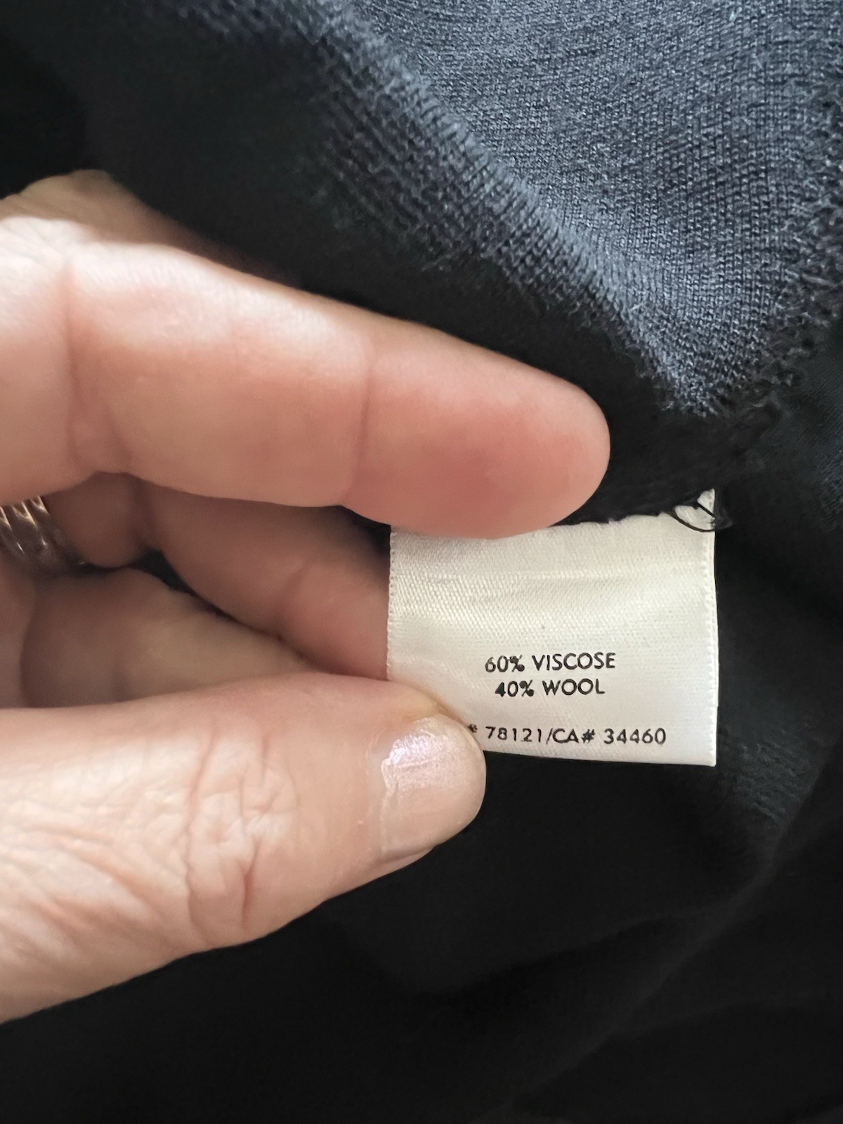 EILEEN FISHER Black Skirt Womens Wool Viscose Blend Elastic Waist PL
