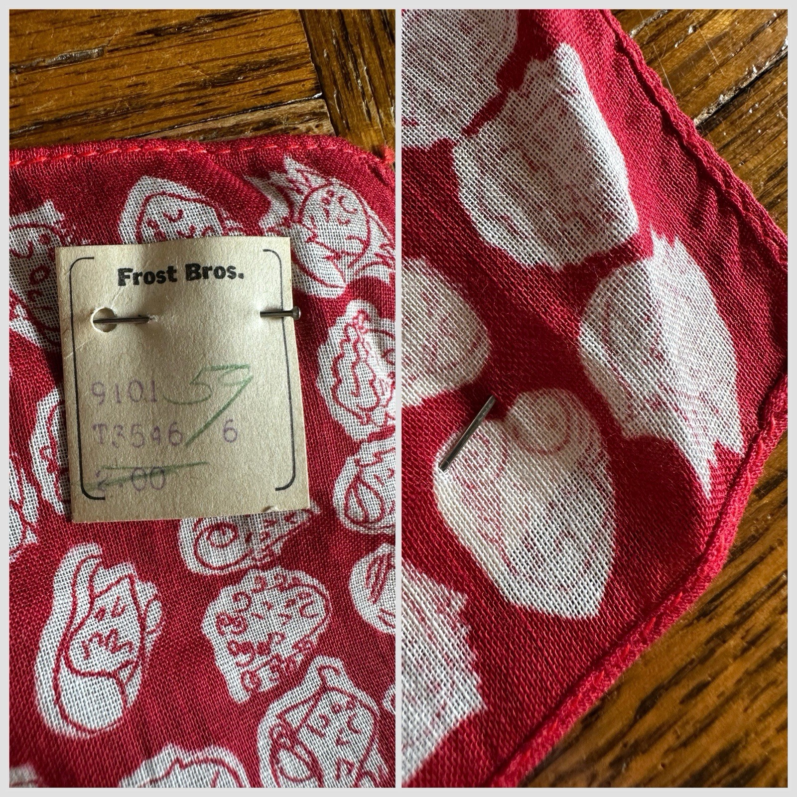 NOS 1950s Symphony ‘Crying Towel’ Novelty Political Bandana Humor Scarf Red VTG
