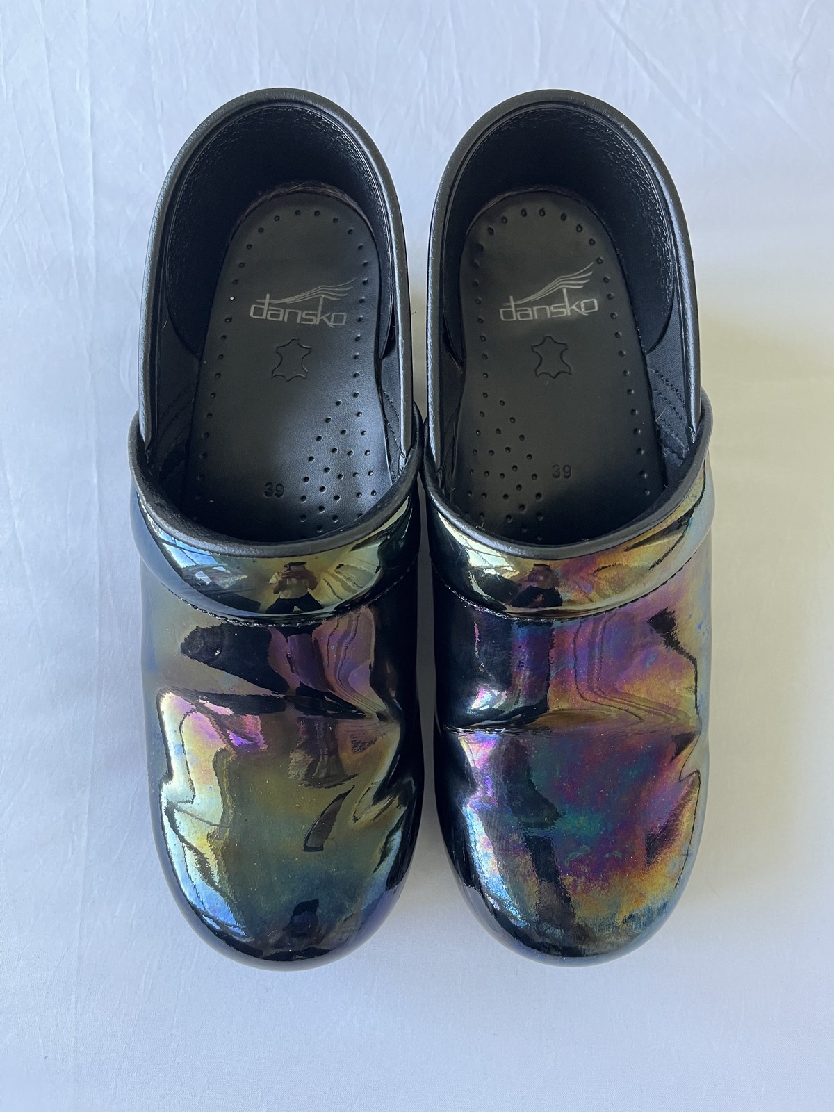 Dansko Professional Petrol Patent Leather Clogs – Size 39
