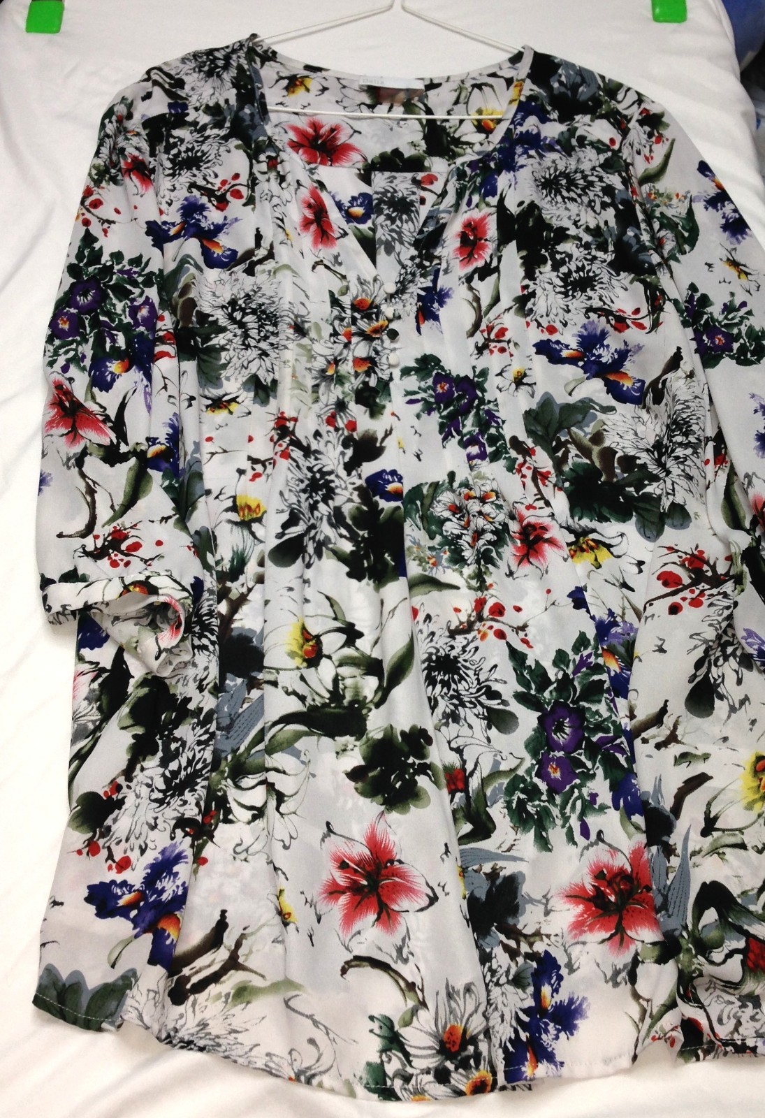 Dalia Assorted Flower Print Blouse (Size 2X) Breathable Material 100% Polyester
