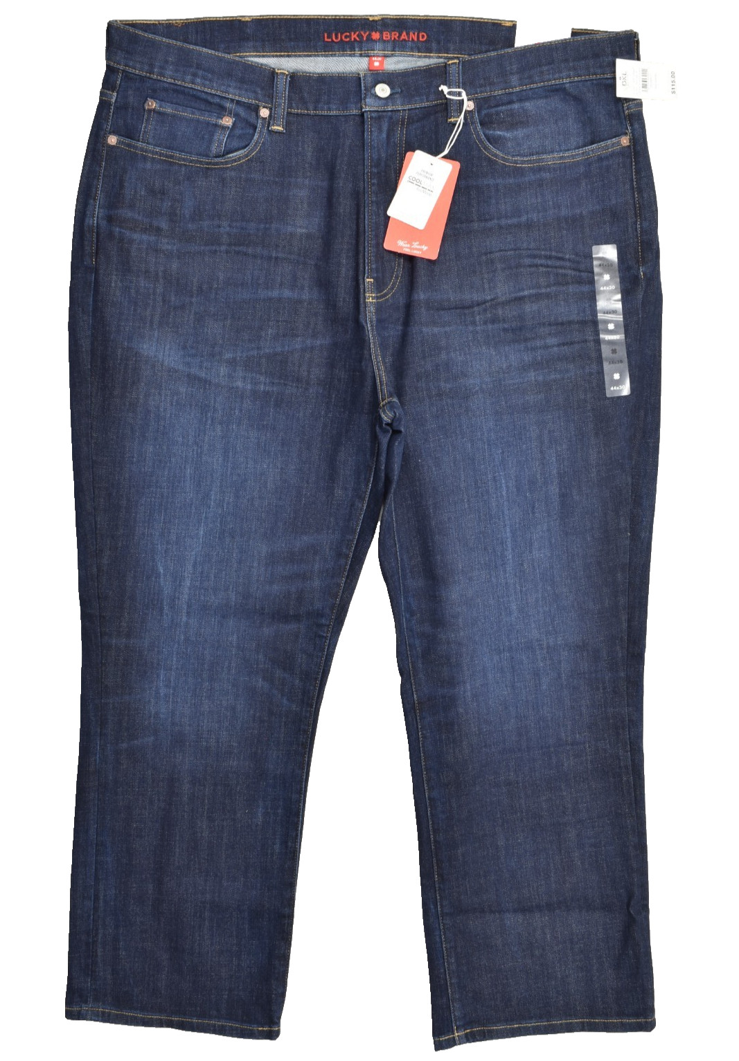 Lucky Brand Men’s 181 Relaxed Denim Jeans Cool Max Blue Cotton Stretch 44×30 NEW