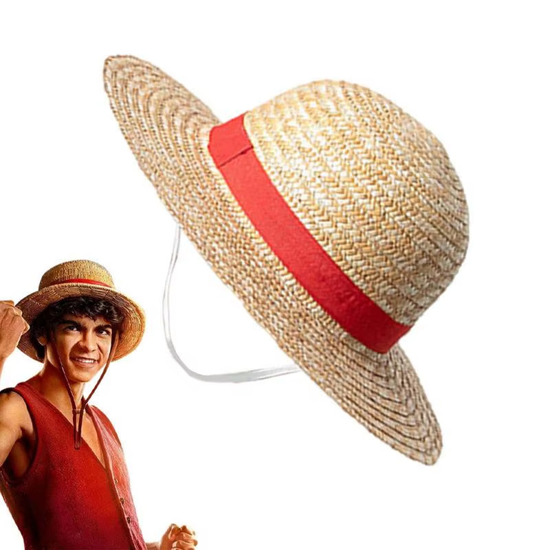 Multifunctional Straw Hat for Men Women Luffy Cosplay with String Sun Beach Part