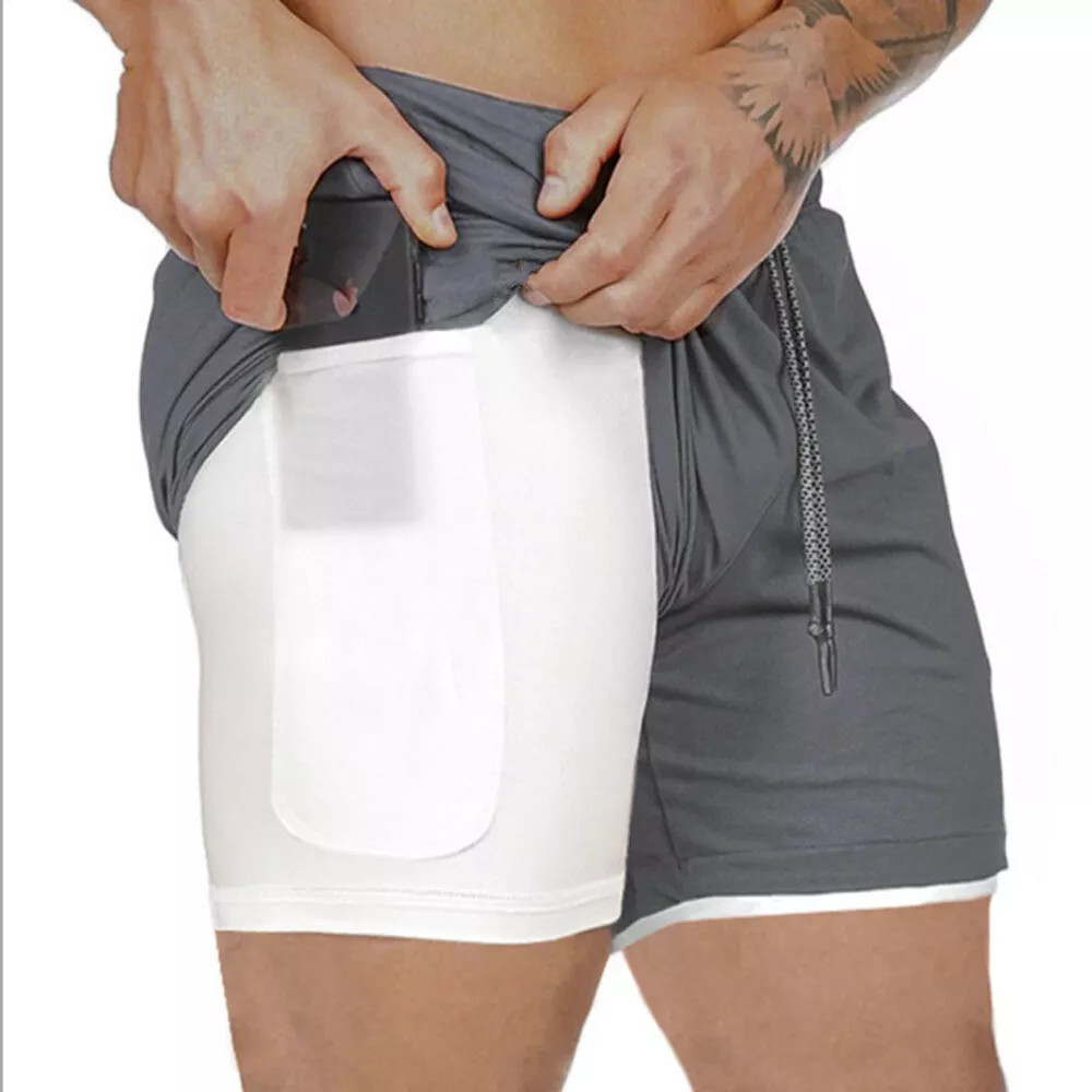 Mens Shorts Elasticated Waist Jogging Shorts Gym Workout Shorts Fitness Running