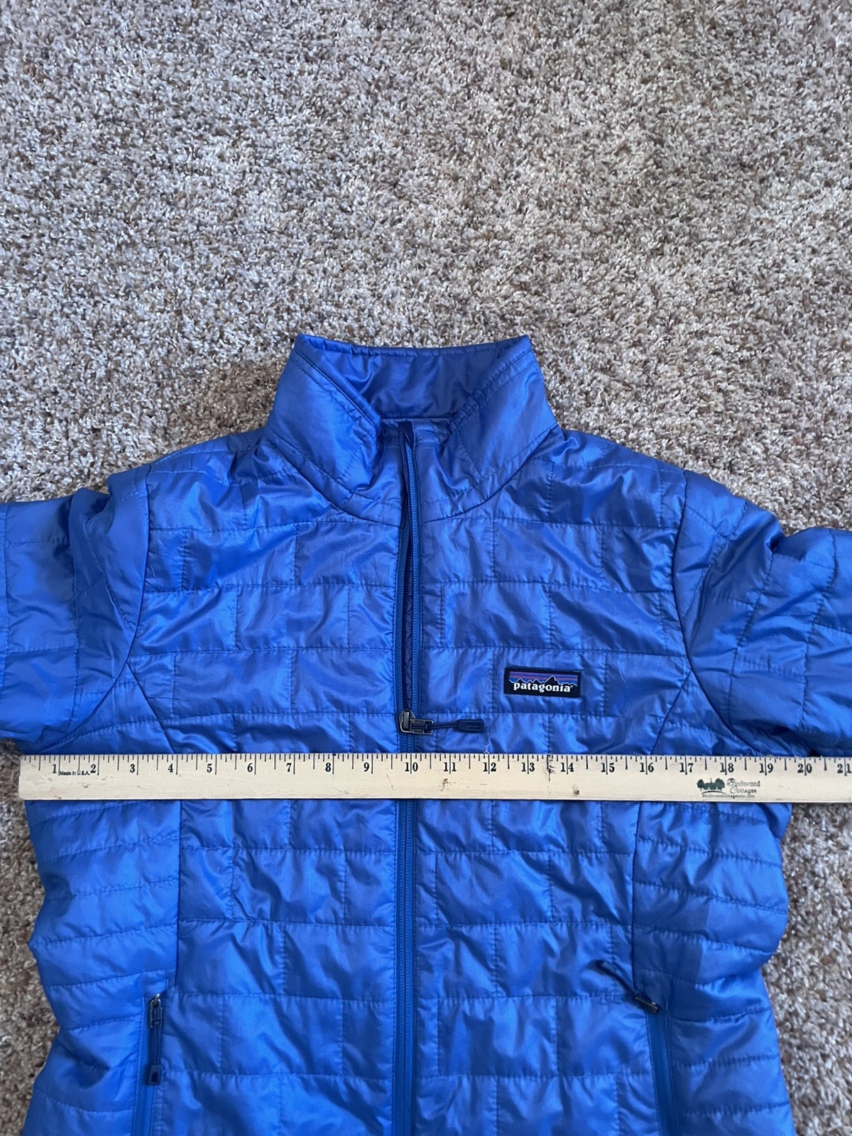 Patagonia Nano Puff Jacket Womens Medium Blue Full Zip Lightweight Prima Loft