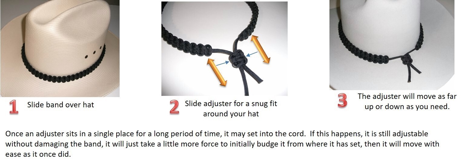 RedVex Cobra Paracord Hat Band – Cowboy Hat Band – Choose your color