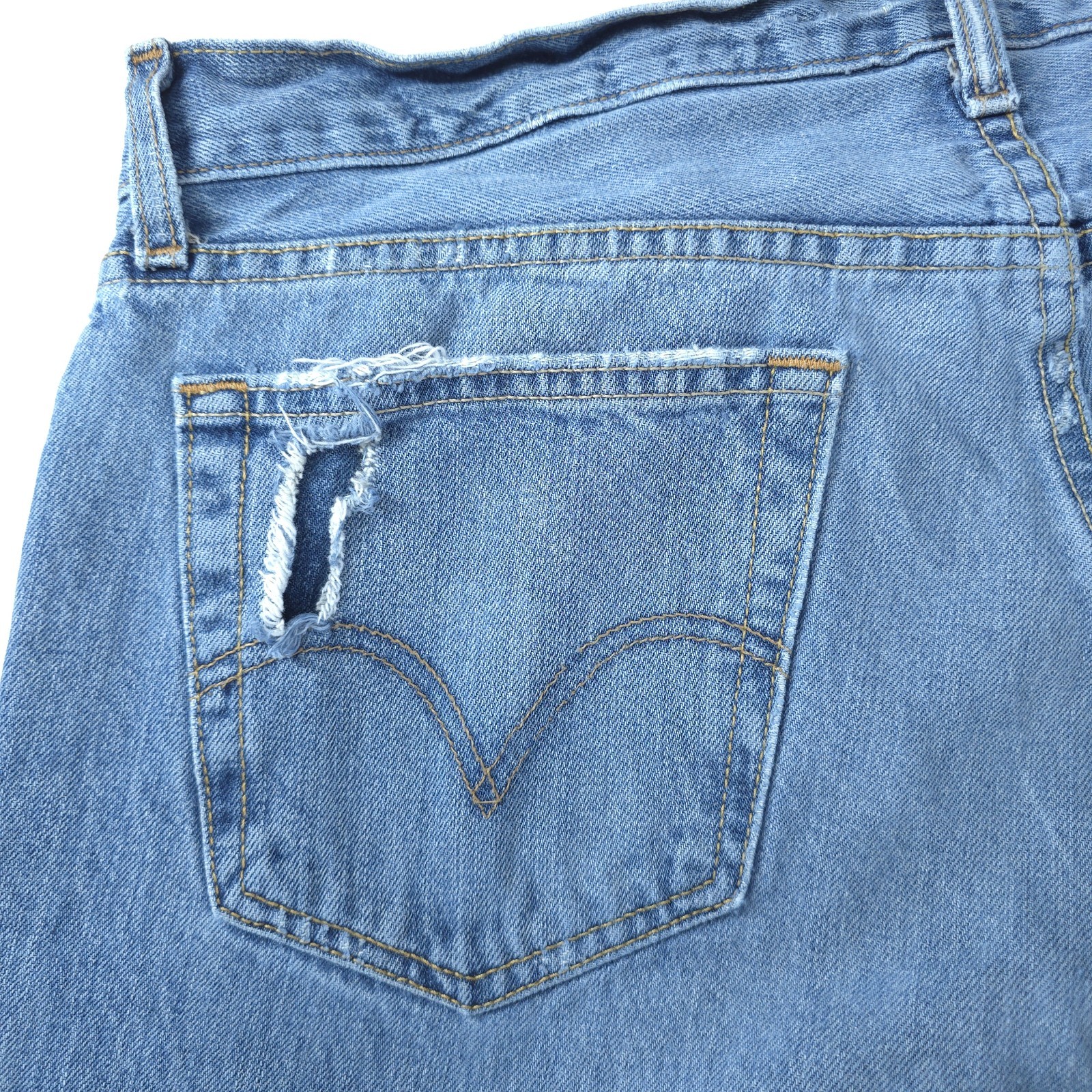Levis Low Boot Cut 527 Jeans 36×32 Mens Low Rise Distressed 00s Alternative Y2K