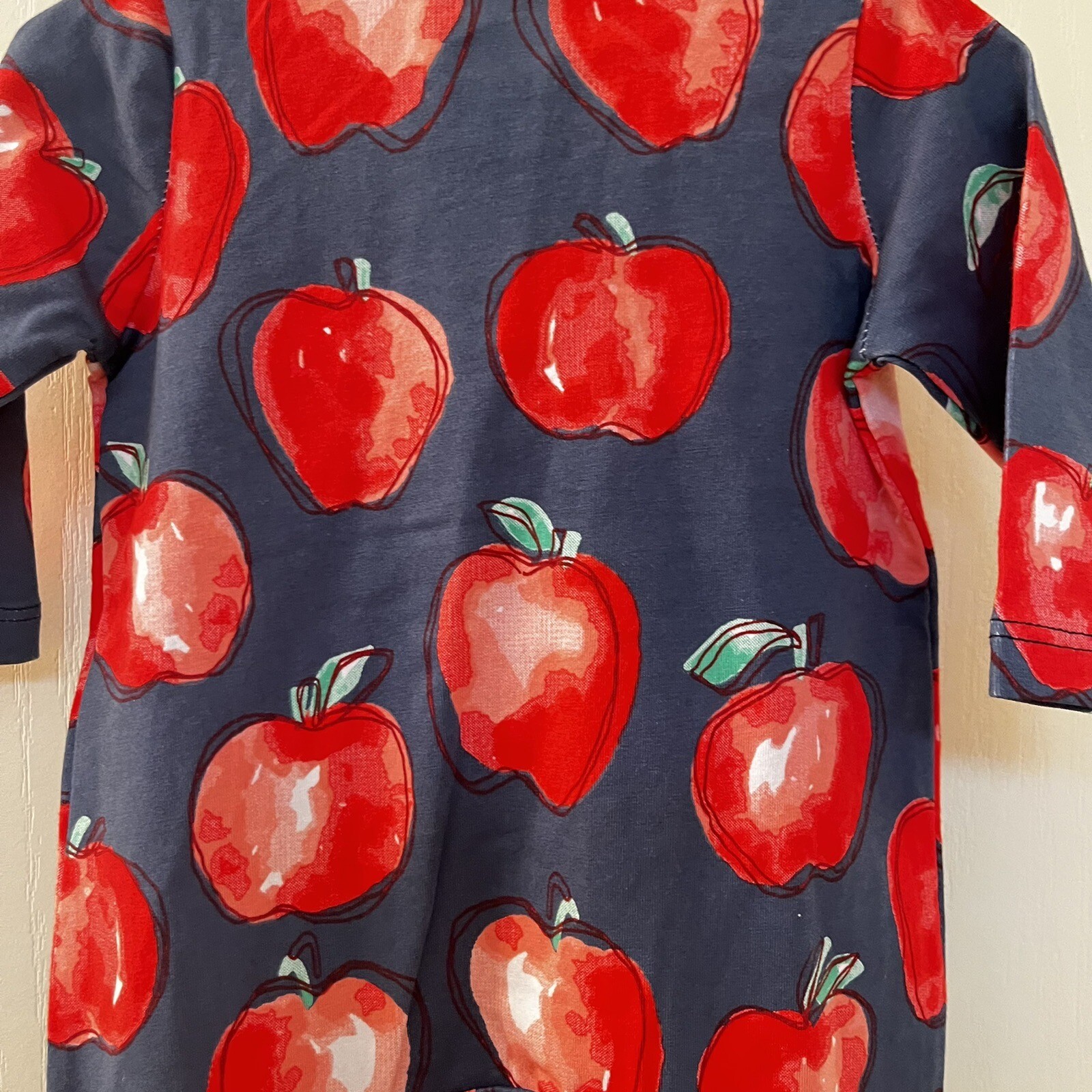 Mud Pie Apple Sleeper Footie Zippy One Piece Girls Size 0-3 Months NWT