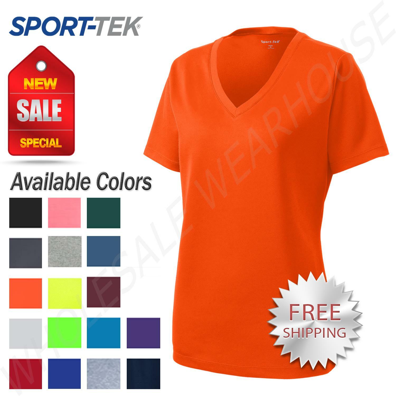 Sport-Tek Women’s Dry-Fit V-Neck RacerMesh Moisture Wicking T-Shirt M-LST340