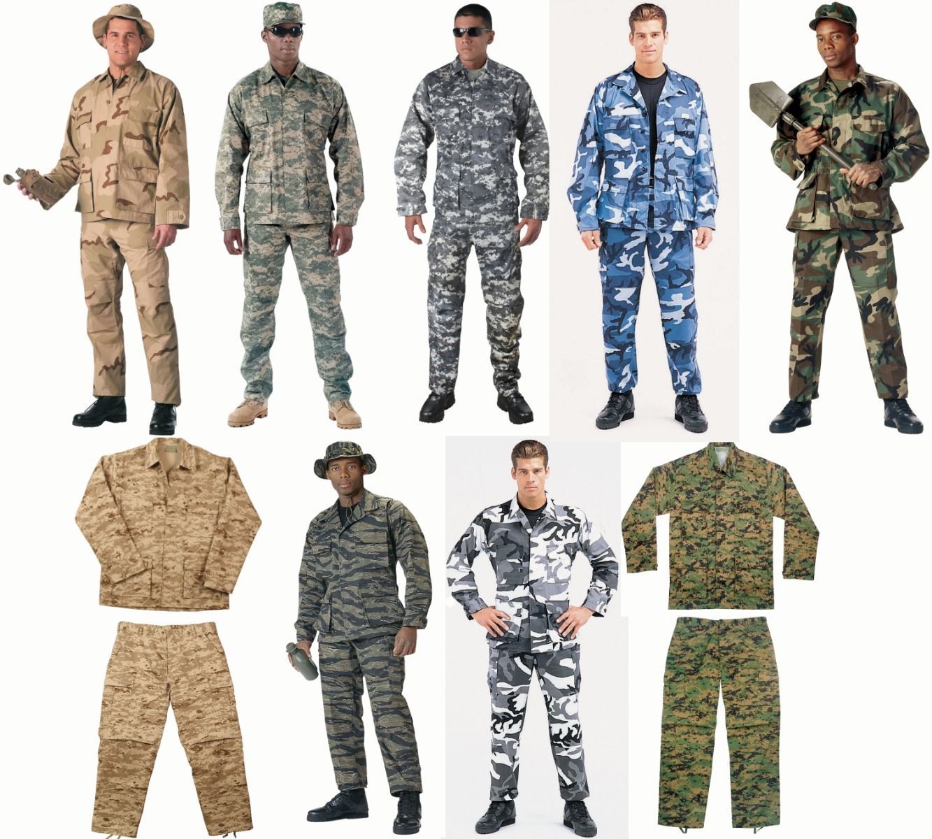 CHRISTMAS SALE BDU Cargo Uniforms Top OR Bottom Camo Rothco