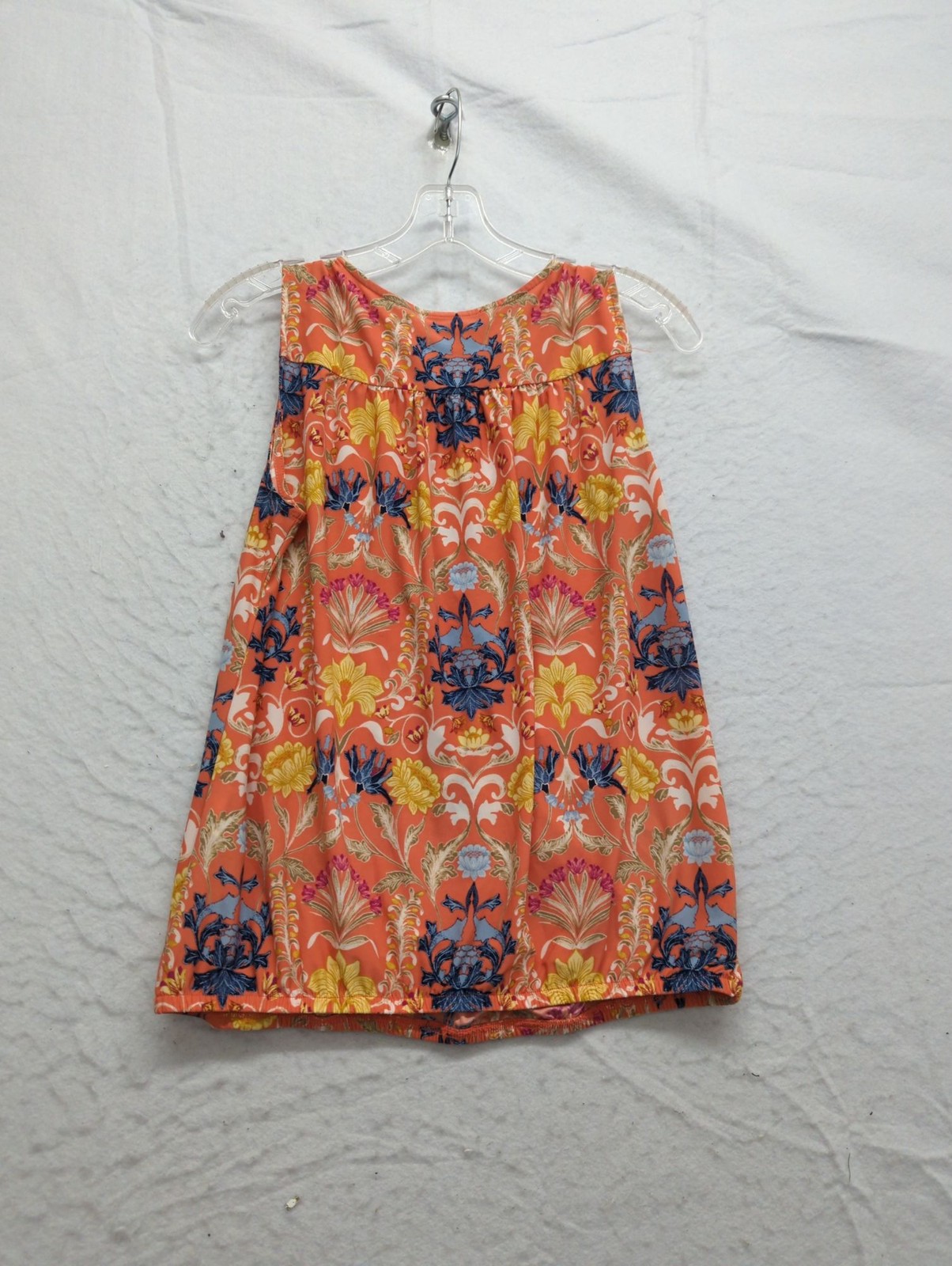 INC International Concepts Sleeveless Orange Floral Print Blouse Size S
