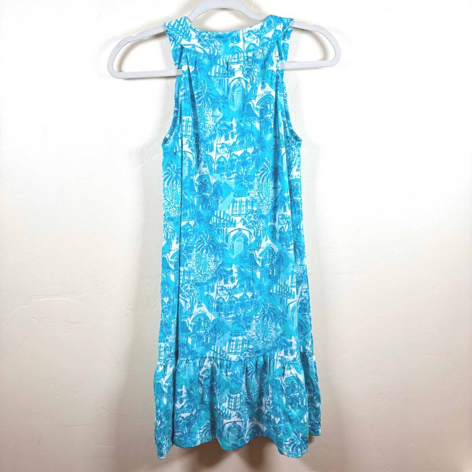 Lilly Pulitzer Lindy Dress Amalfi Blue Sunny State of Mind Sleeveless XS NWOT