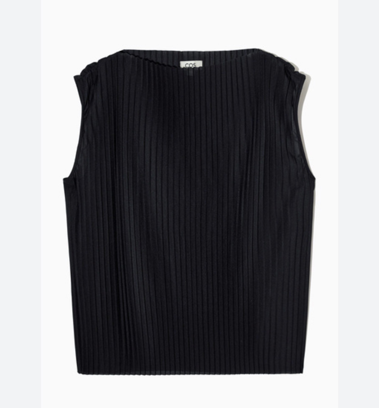 Cos Black Plisse Sleeveless Top Size Medium