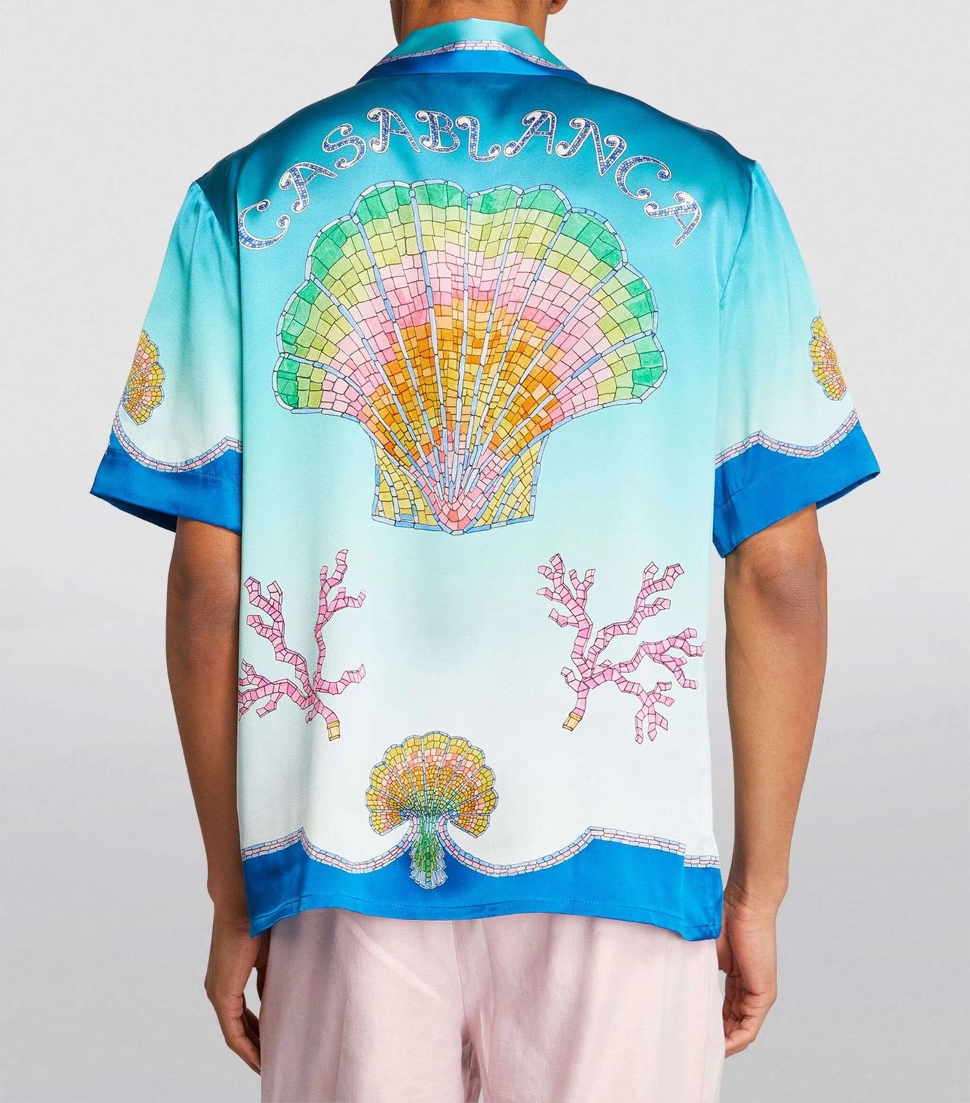 New CASABLANCA Summer Shell Print Lightweight Short Sleeve Premium Relaxed Shirt