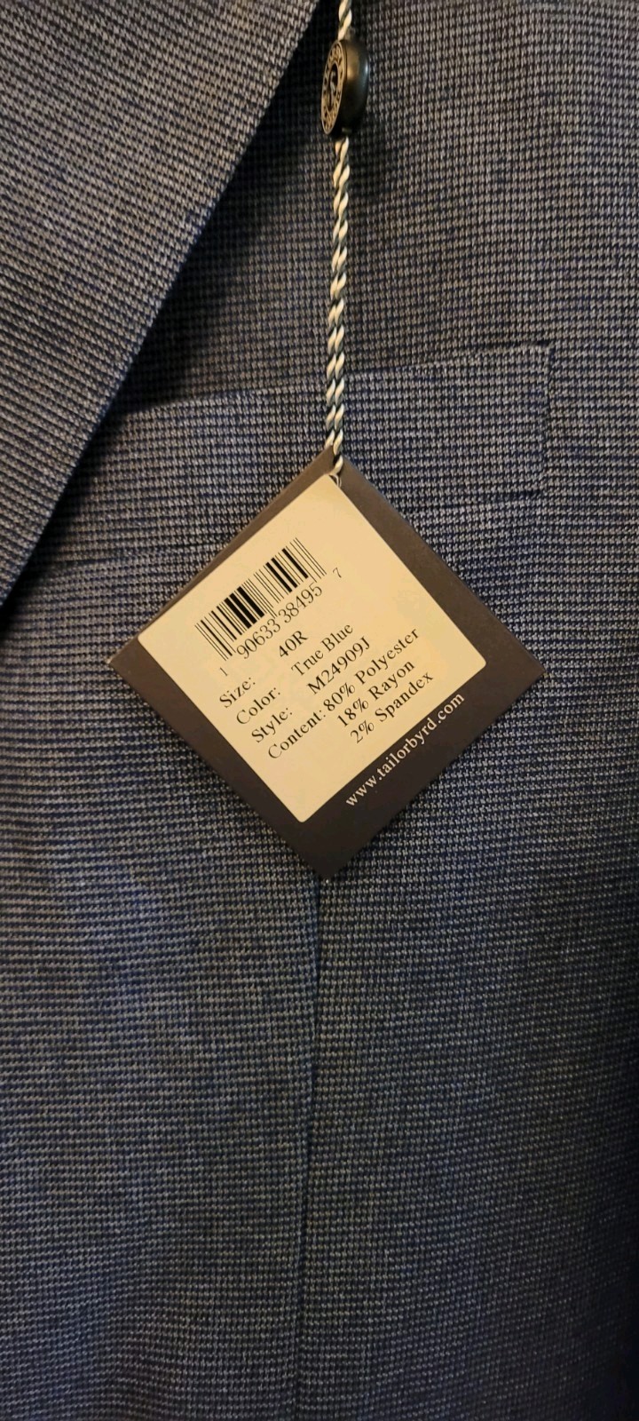Tailorbyrd Blazer, NEW TAILORBYRD $325 Blazer, Tailorbyrd True Blue Tonal Dobby