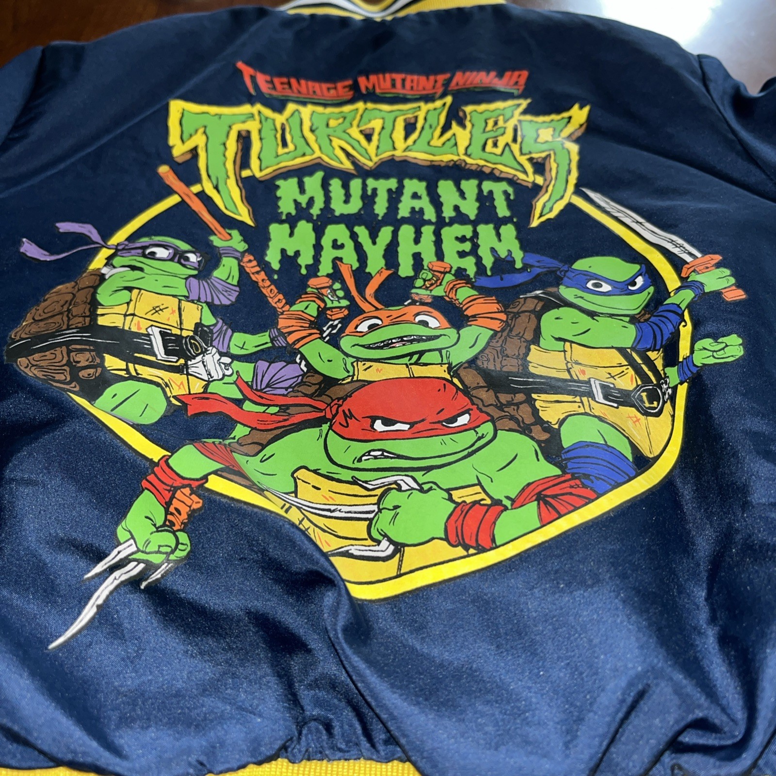 TMNT Teenage Mutant Ninja Turtles Boys Bomber Jacket Size 10/12 Mutant Mayhem