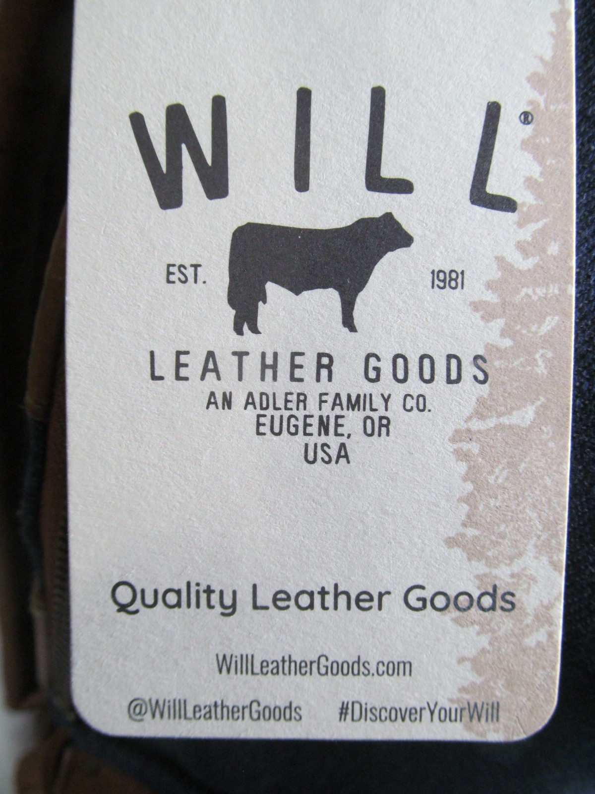 Will Leather Goods Eugene, OR Denim/Tan Leather & Canvas 15″ Laptop Backpack-NWT