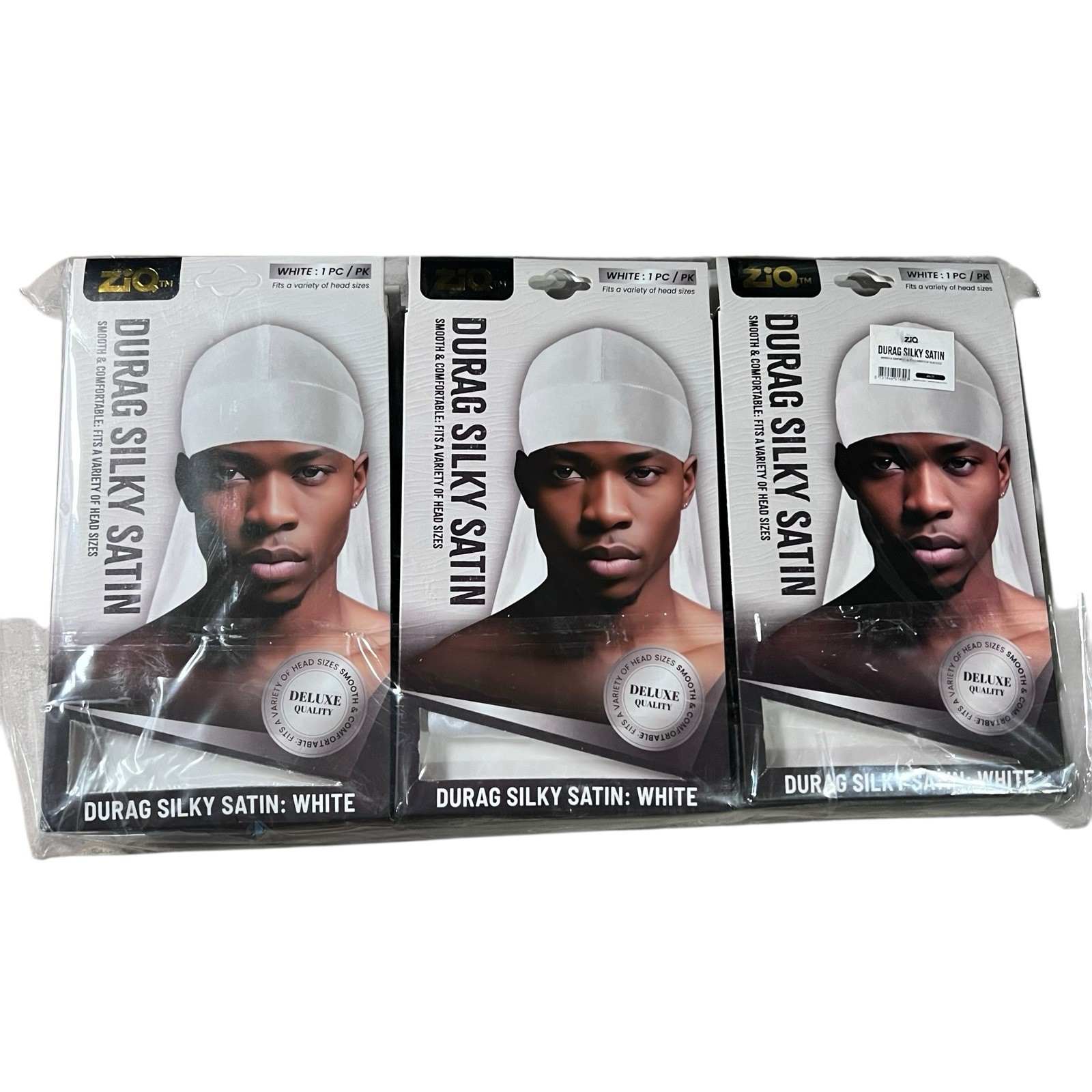 12 Pack Silky Satin Durag Unisex Hat Doo Rag Biker Smooth Head Wrap WHITE