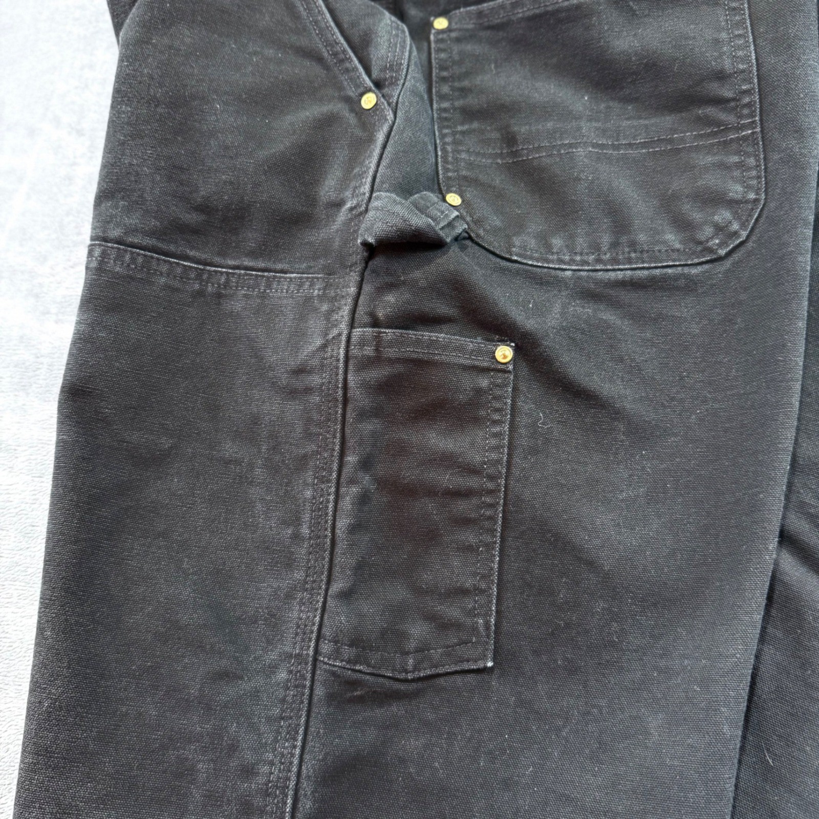 Carhartt B01BLK Double Front Work Pants Mens 40×32 Black Duck Canvas Made in USA
