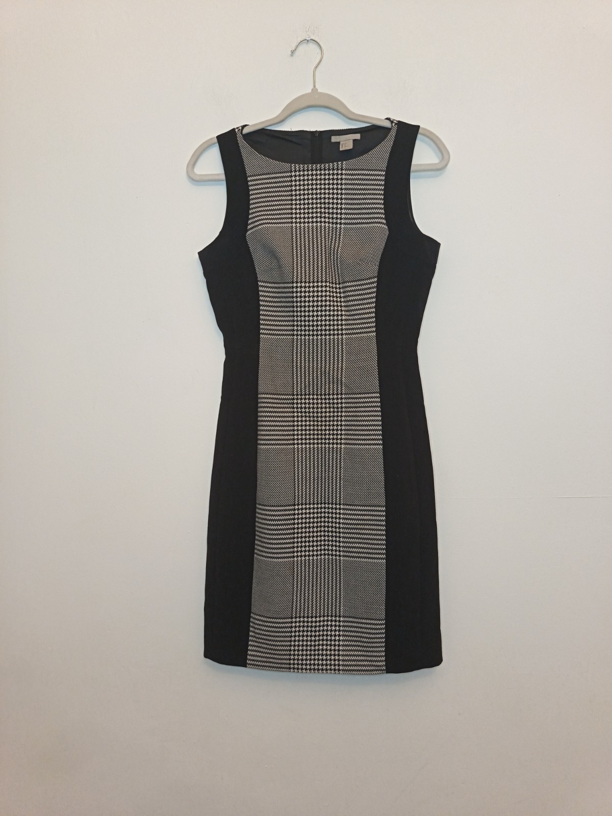 Black White Checkered Slimming Work Smart Dress Size 10 Office Wear Houndstooth