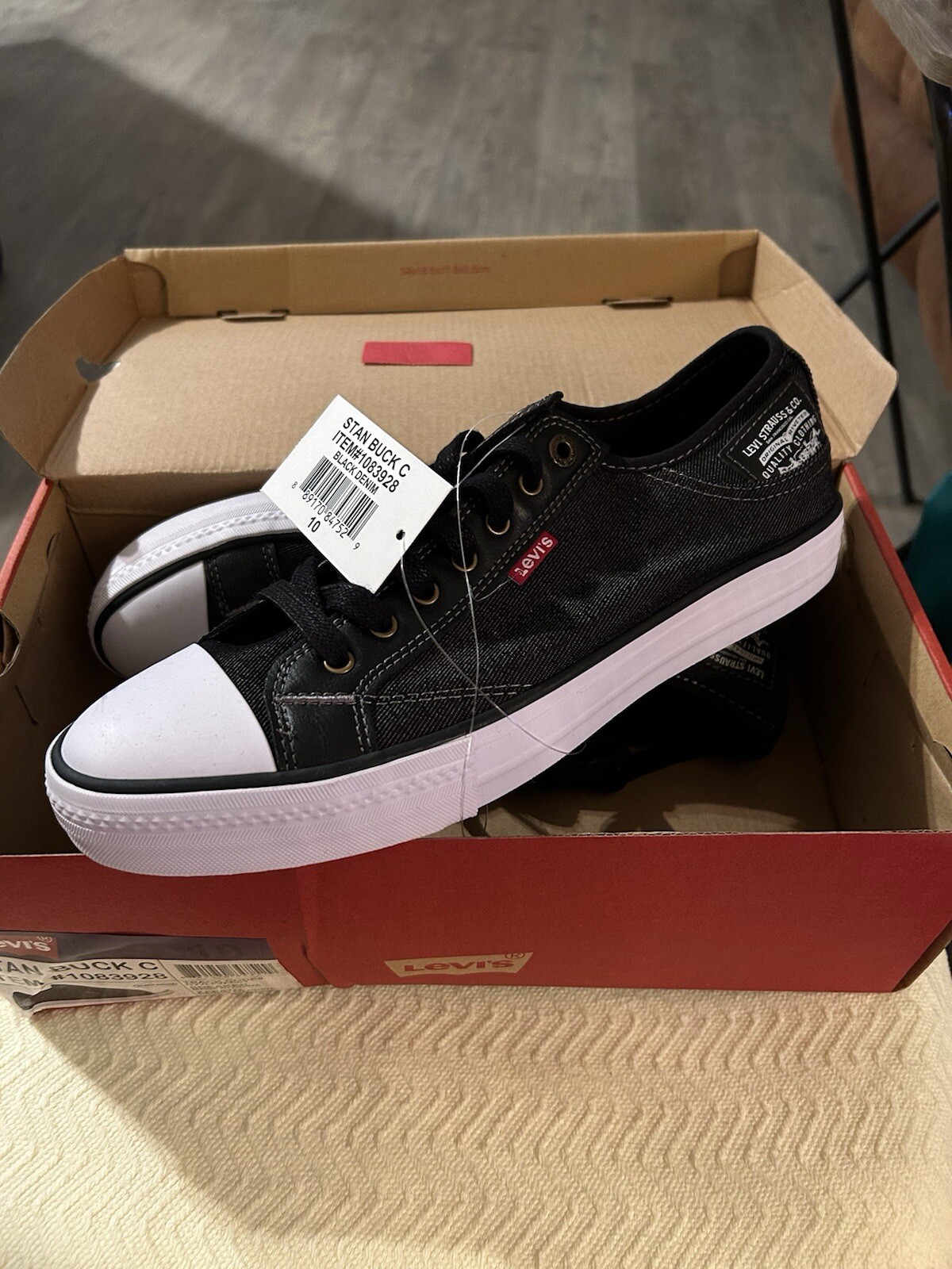 Levi’s Stan Buck C Mens Sneaker Canvas Shoe Comfort Tech Black Denim Or Women 12