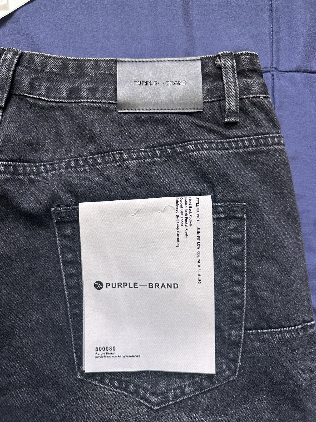 Purple Brand Black Studded rhinestone Straight Denim Jeans