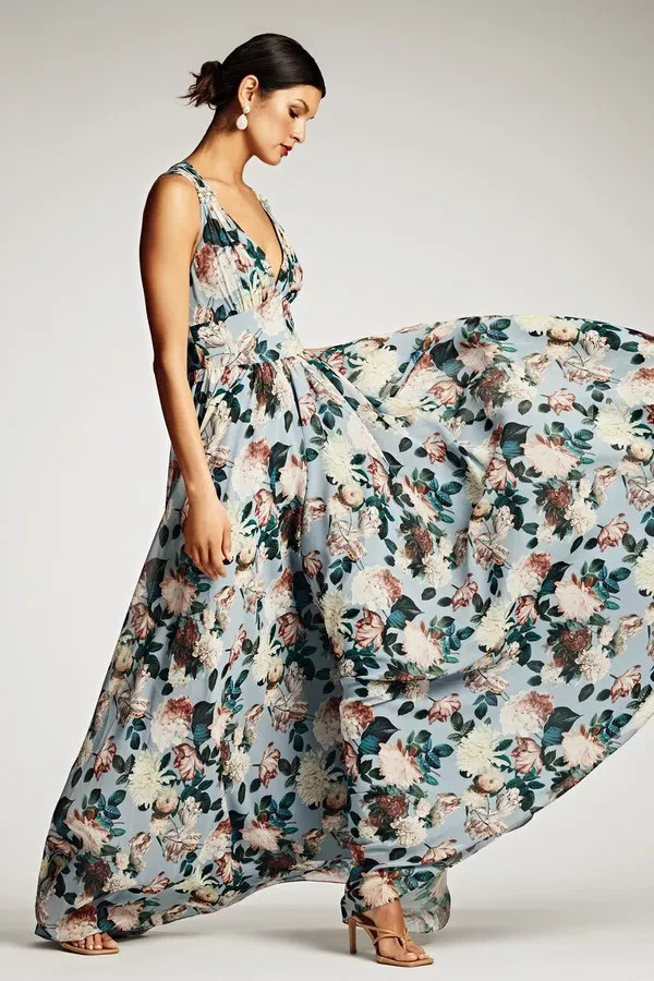 NWT $850 SACHIN & BABI Kenzia Ice Blue Garden Gown 12