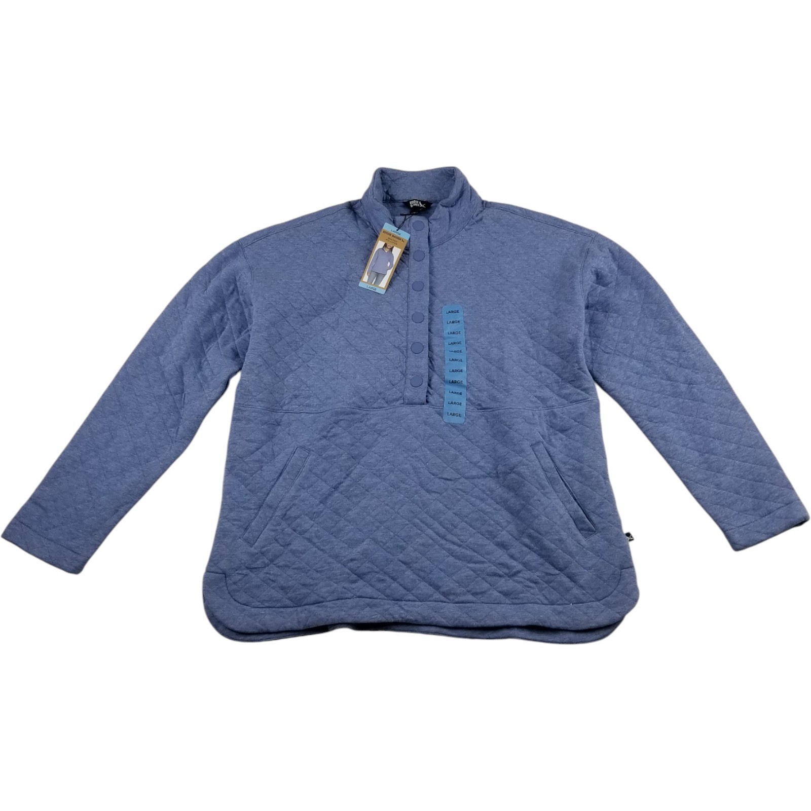 Eddie Bauer Womens Quilted Pull Over Blue Large NWT