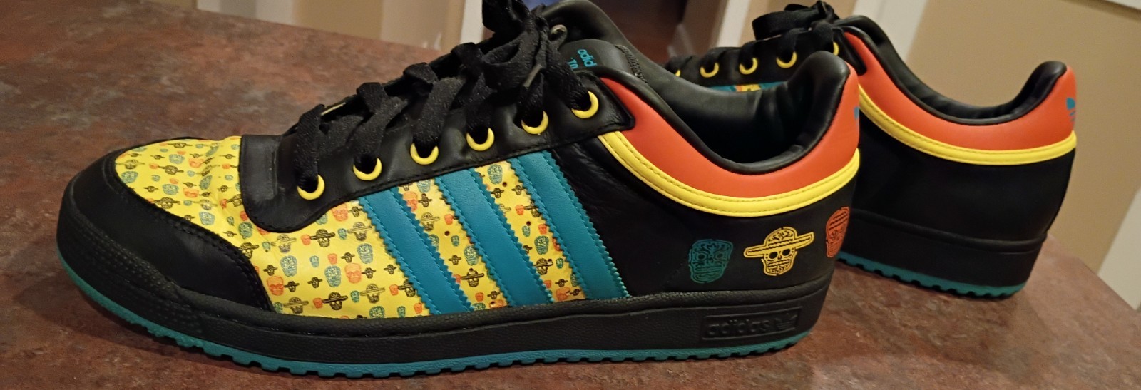 Vtg Adidas Top Ten Low Day of the Dead Size 10.5